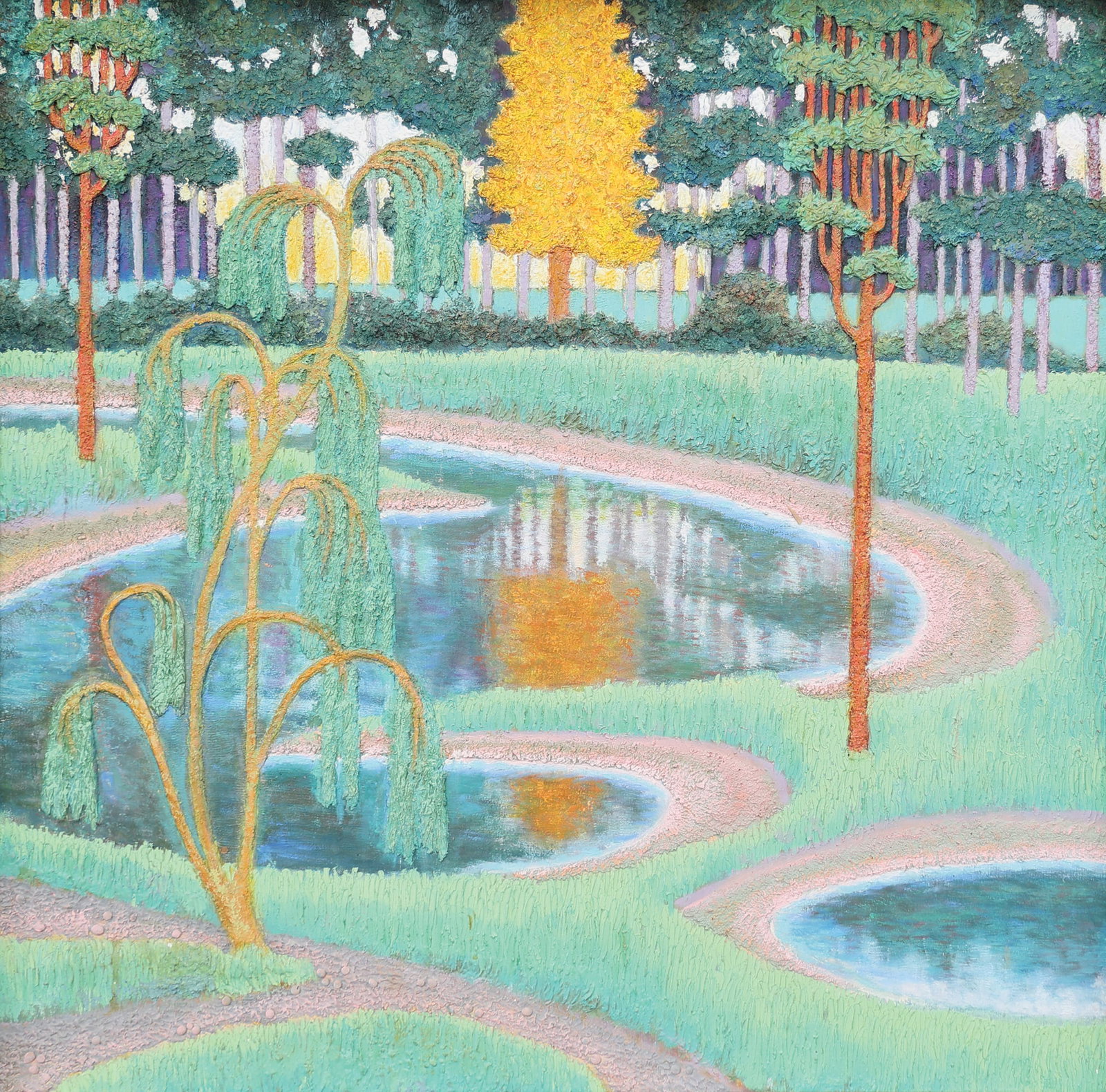 Unknown artist (Biographical data unknown): Unknown artist (Biographical data unknown) Garden landscape oil/panel 70 x 70 cm SCHÄTZPREIS / ESTIMATE € 400 - 600 STARTPREIS / STARTING PRICE € 400 PLEASE NOTE: The purchase price