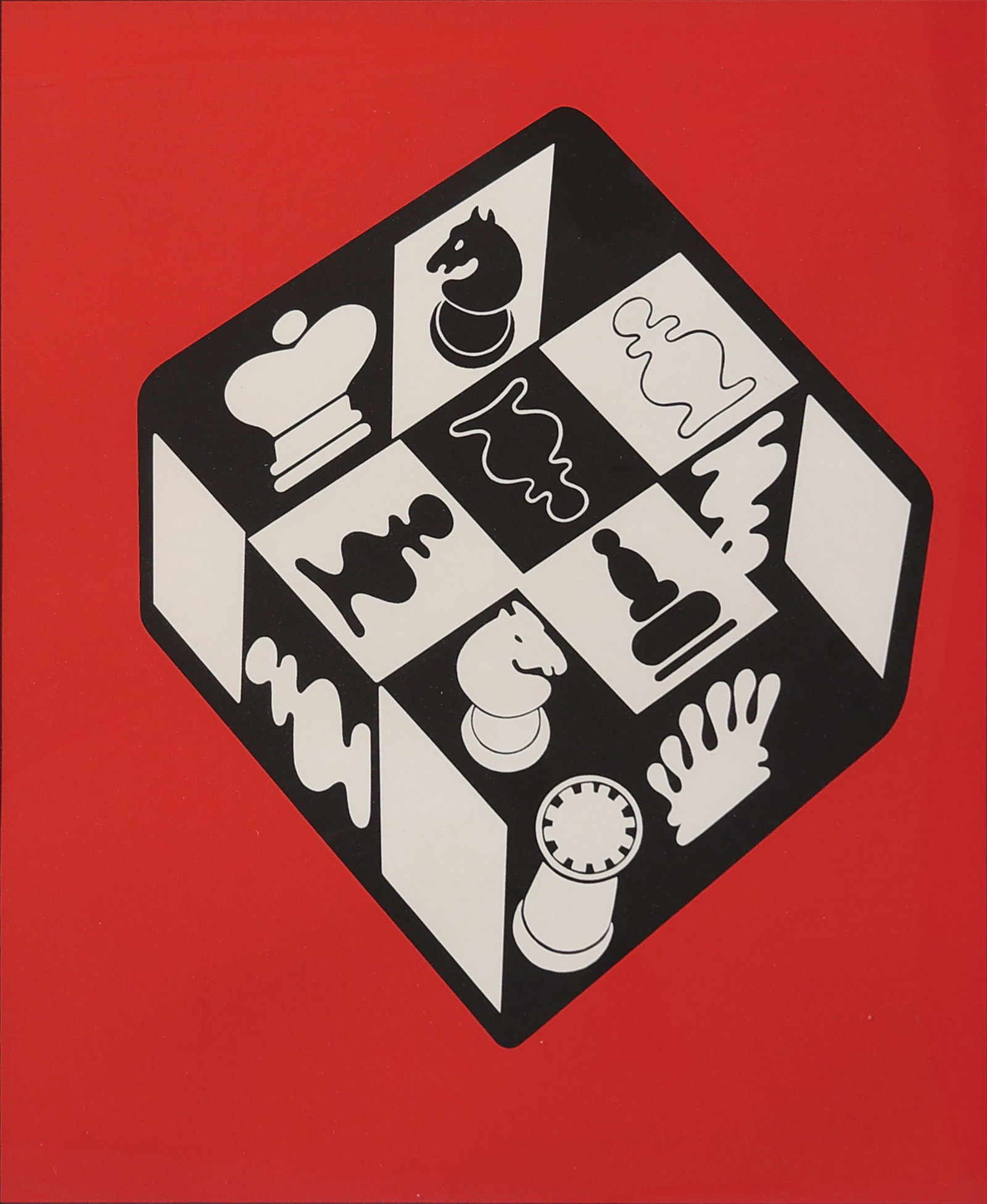 Victor Vasarely* (Pécs 1906 - 1997 Paris): Victor Vasarely* (Pécs 1906 - 1997 Paris) Chess color screen printing/paper 48 x 38 cm verso signed Vasarely, numered 38/90 SCHÄTZPREIS / ESTIMATE € 200 - 3