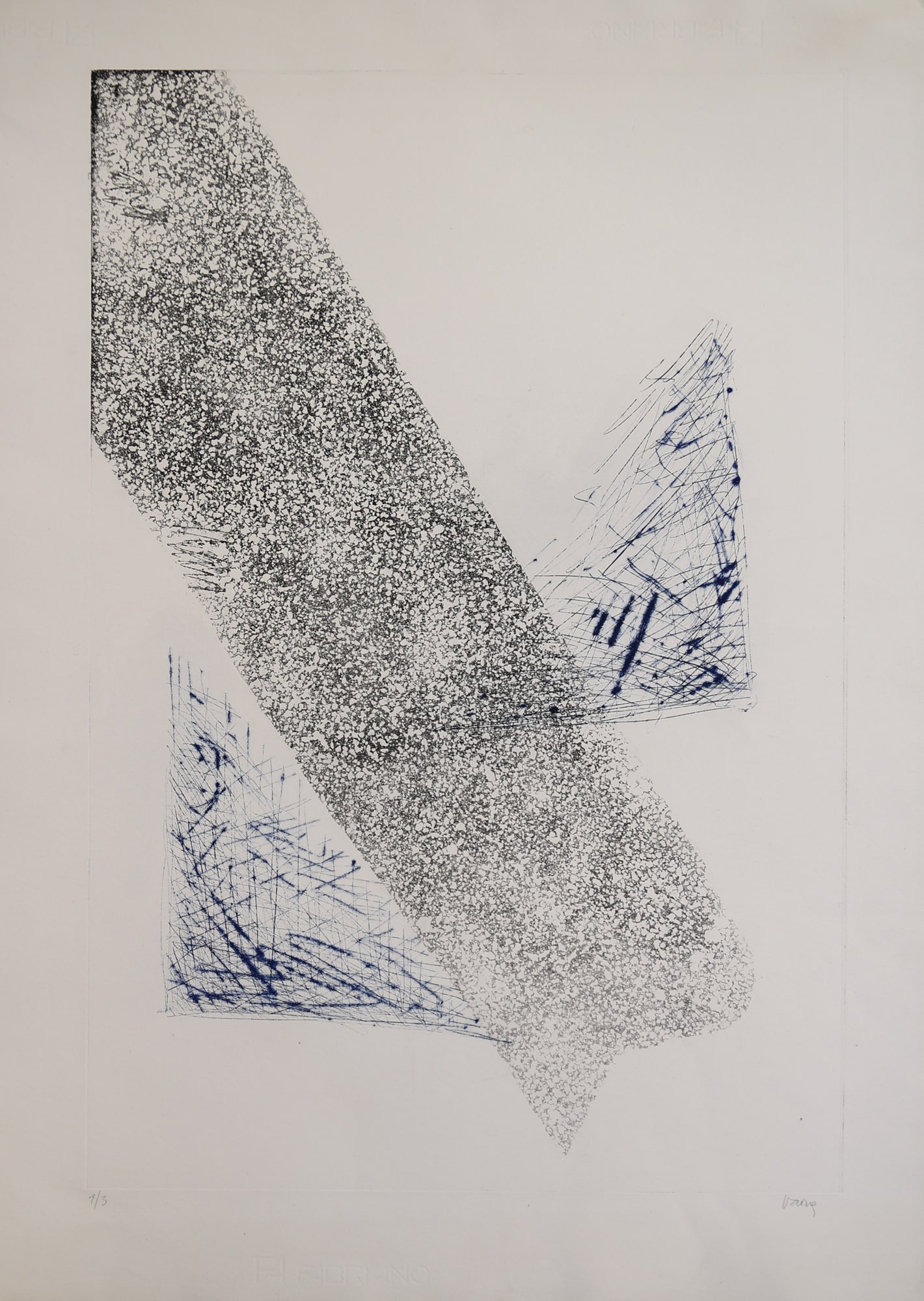 Inge Vavra* (born 1942 in Augsburg): Inge Vavra* (born 1942 in Augsburg) Composition etching/paper 59 x 39,8 cm signed Vavra, numbered 1/3 SCHÄTZPREIS / ESTIMATE °€ 20 - 40 STARTPREIS / STA