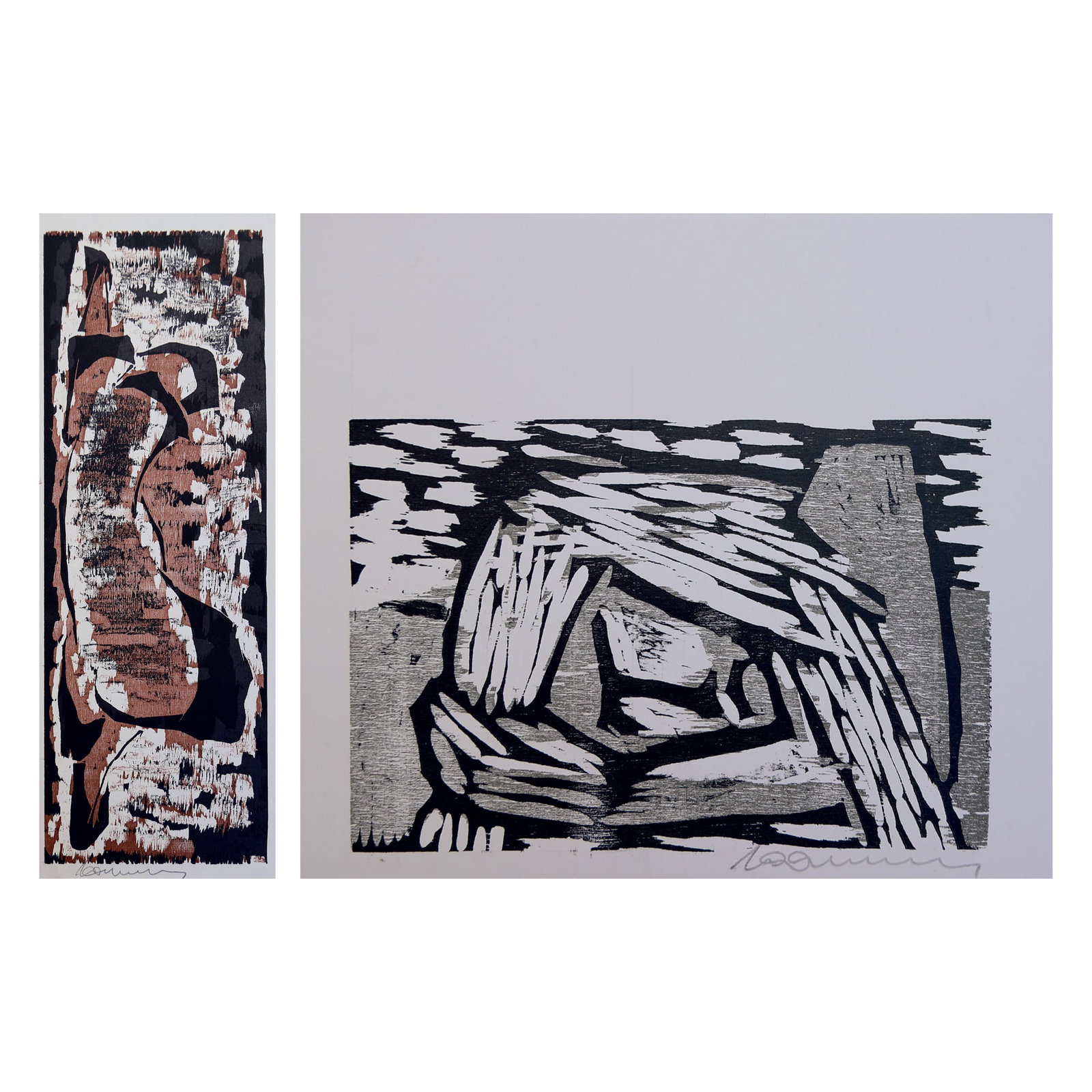 Wasenegger (Biographical data unknown): Wasenegger (Biographical data unknown) Bundle of 2 woodcuts woodcut/paper 43,5 x 15,7 cm & 10,5 x 15,5 cm signed Wassenegger SCHÄTZPREIS / ESTIMATE °€ 40 - 80 STARTPREIS / STARTING
