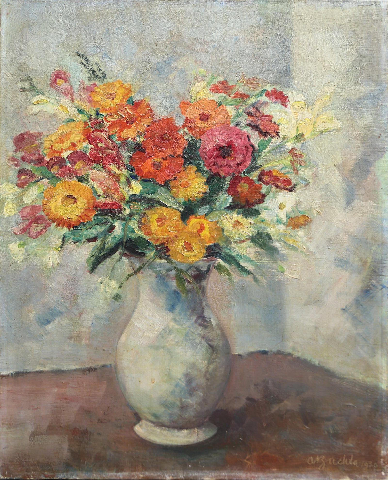 Alfred Buchta (Trento 1880 – 1952 Vienna): Alfred Buchta (Trento 1880 – 1952 Vienna) Flower still life, 1930 oil/canvas 48,7 x 38,7 cm signed A Buchta, dated 1930 SCHÄTZPREIS / ESTIMATE € 150 - 250<