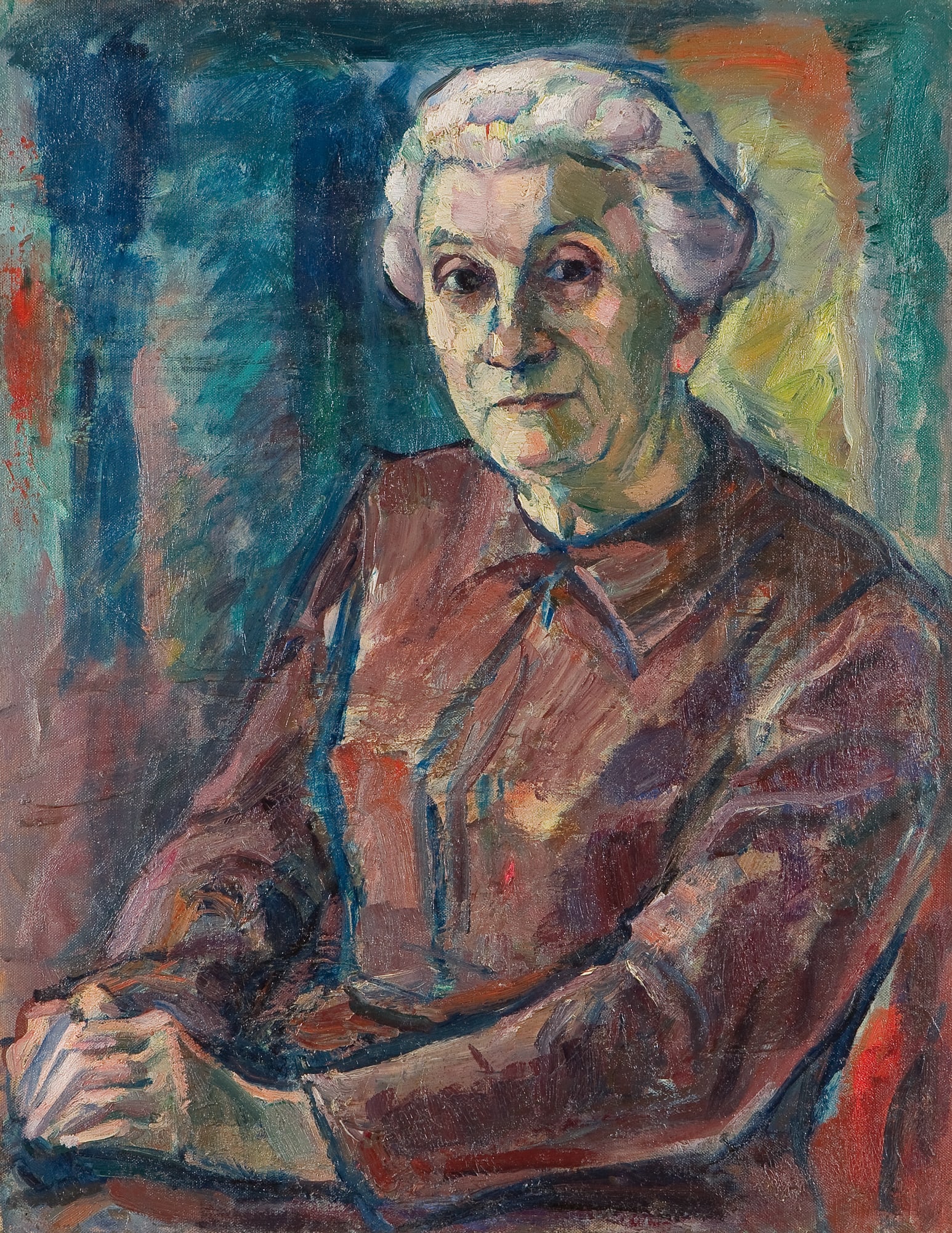 Marianne Fieglhuber-Gutscher* (Vienna 1886 - 1978 Graz): Marianne Fieglhuber-Gutscher* (Vienna 1886 - 1978 Graz) Portrait of a woman oil/canvas 78,5 x 61,7 cm pictured in Fieglhuber-Gutscher, 2022, p. 47, Nr. 57. SCHÄTZPREIS