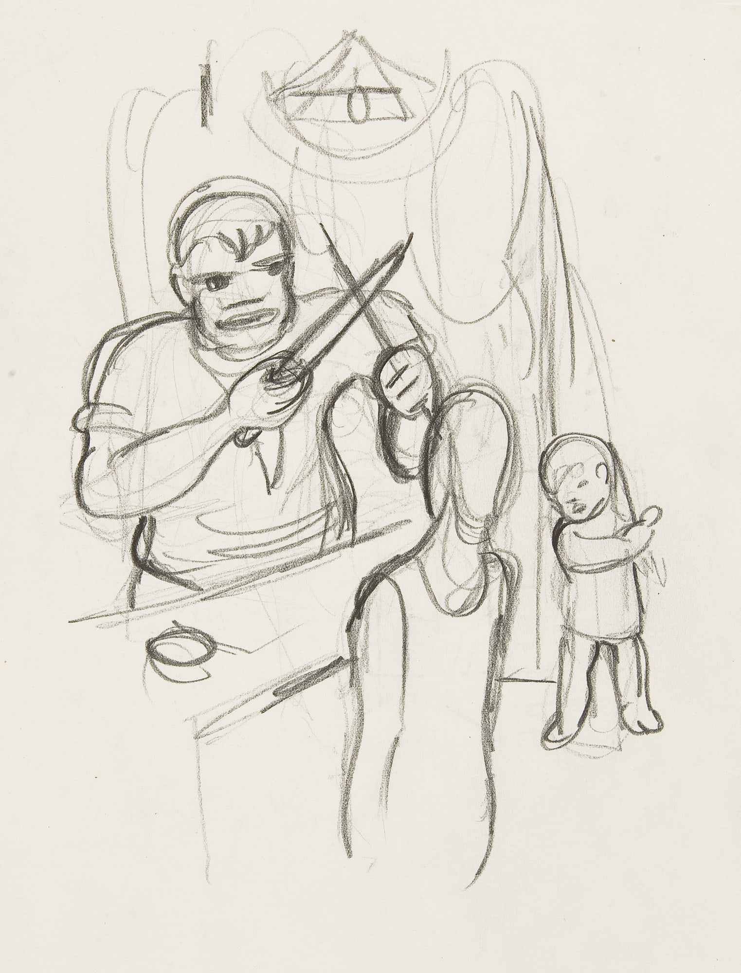 Carry Hauser* (Vienna 1895 - 1985 Rekawinkel): Carry Hauser* (Vienna 1895 - 1985 Rekawinkel) The butcher pencil/paper 28,5 x 22,2 cm depicted in Carry Hauser 2018, p. 45, N° 131 SCHÄTZPREIS / ESTIMATE °&#