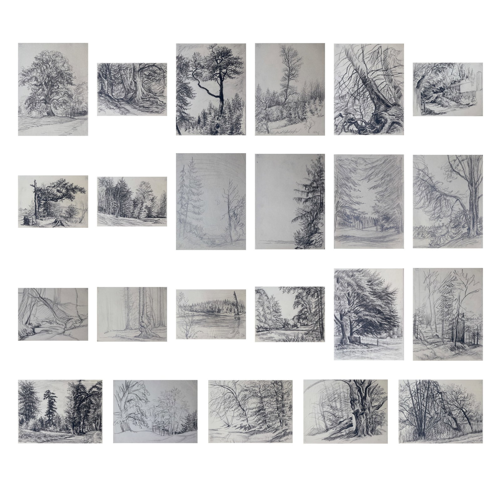 Rolf Erik von Hoerschelmann (Dorpat 1885 - 1947 Feldafing): Rolf Erik von Hoerschelmann (Dorpat 1885 - 1947 Feldafing) Bundle of 23 drawings pencil/paper c. 25 x 35 cm SCHÄTZPREIS / ESTIMATE °€ 300 - 600 STARTPREIS /