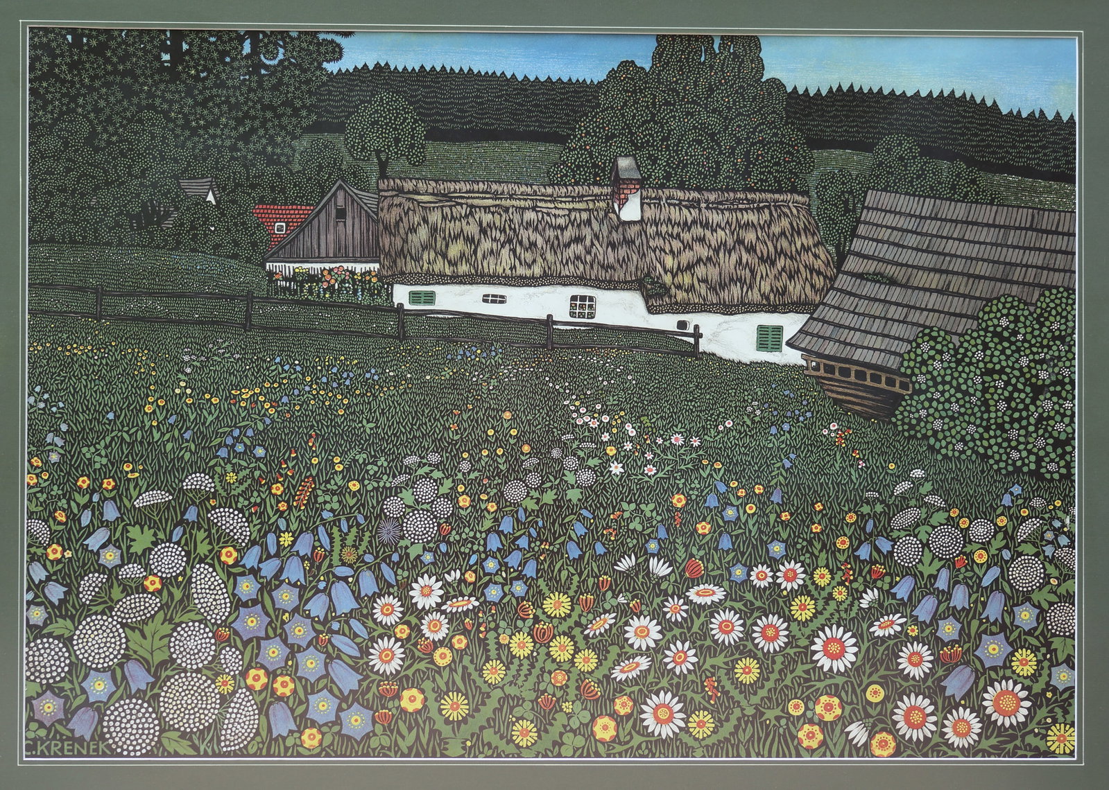 Karl Krenek (Vienna 1880 - 1948 Vienna): Karl Krenek (Vienna 1880 - 1948 Vienna) Farm in Waldviertel color lithograph/paper 62,5 x 90,5 cm signed in plate C. Krenek SCHÄTZPREIS / ESTIMATE °€ 500 -