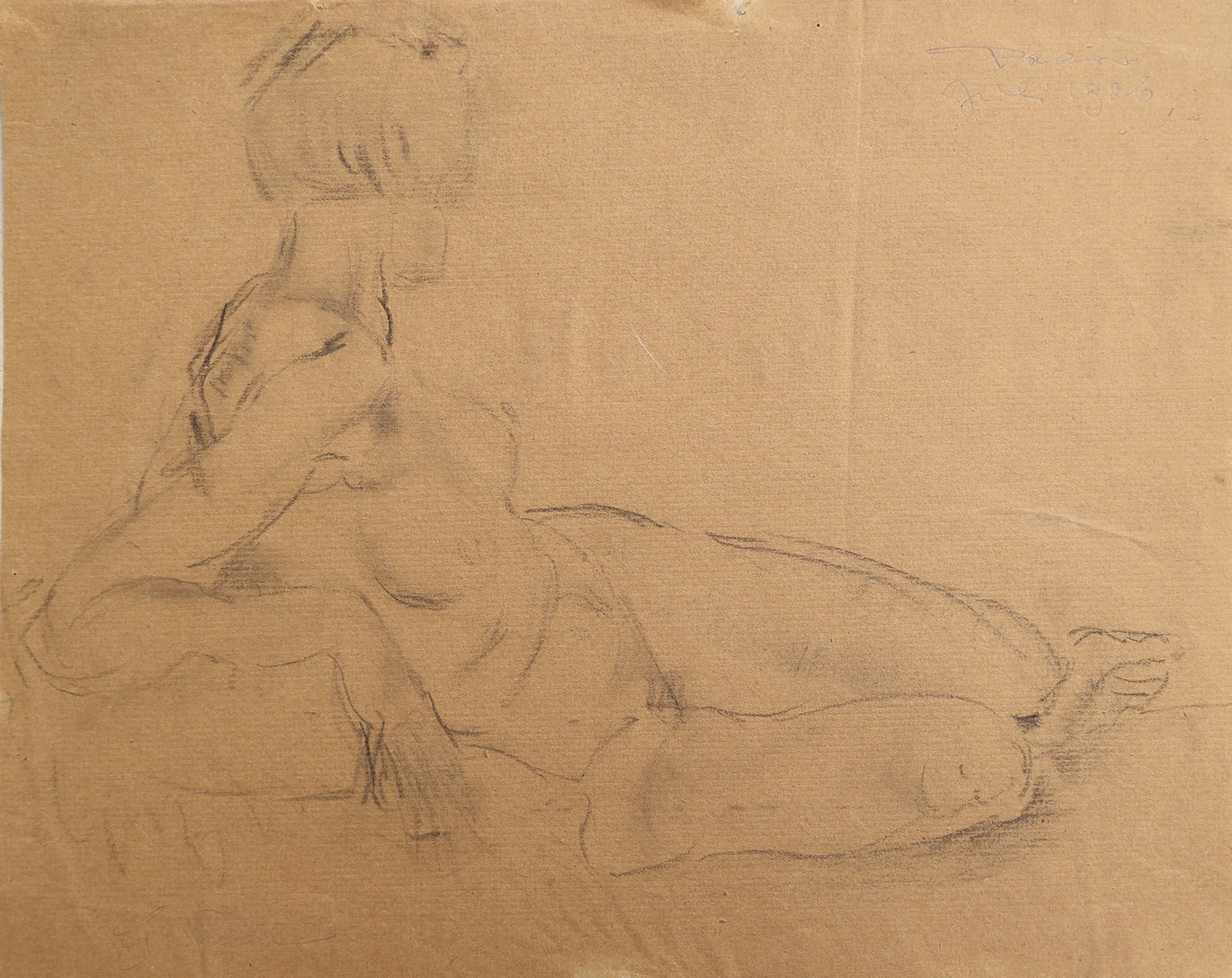 Ernst Paar* (Graz 1906 - 1986 Vienna): Ernst Paar* (Graz 1906 - 1986 Vienna) Lying nude, 1926 pencil/paper 28,5 x 36,5 cm signed Paar, dated Juli 1926 SCHÄTZPREIS / ESTIMATE °€ 100 - 200 STAR
