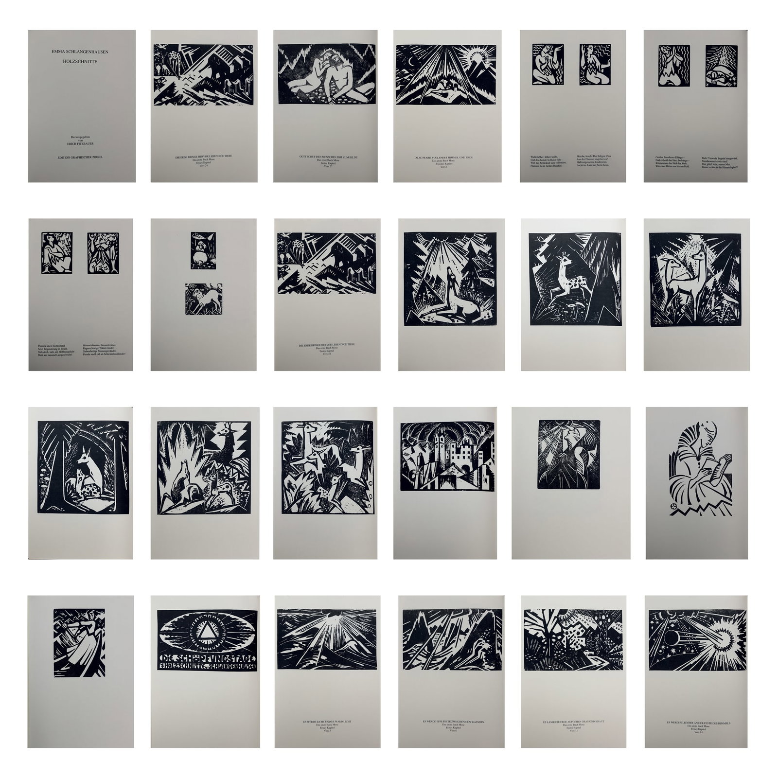Emma Schlangenhausen (Hall in Tirol 1882 - 1947 Großgmain): Emma Schlangenhausen (Hall in Tirol 1882 - 1947 Großgmain) Bundle of 26 woodcuts woodcut/paper 29,2 x 21,8 cm edited by Erich Fitzbauer SCHÄTZPREIS / ESTIMATE 