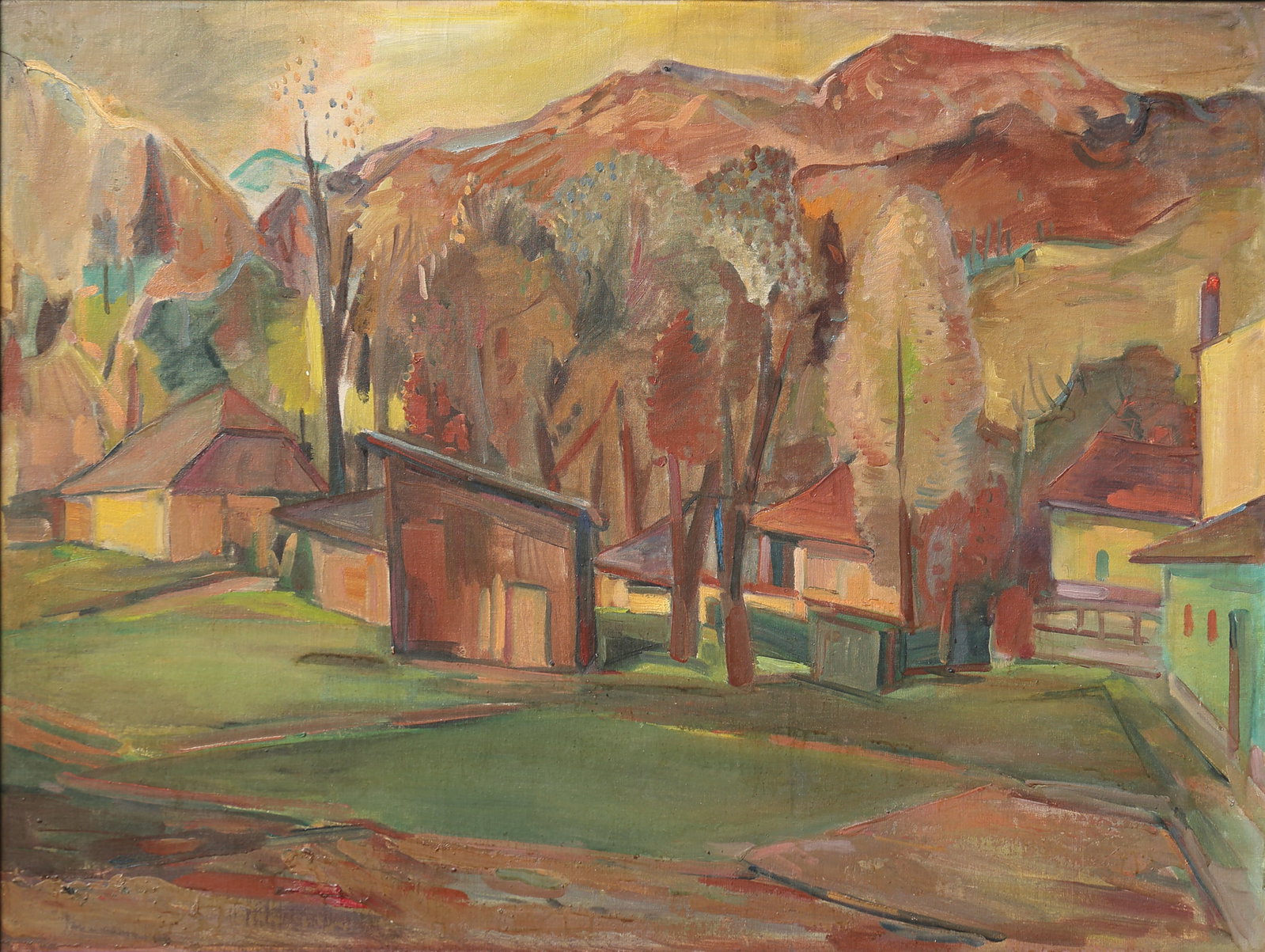 Unknown artist (Biographical data unknown): Unknown artist (Biographical data unknown) Landscape oil/canvas 60 x 80 cm SCHÄTZPREIS / ESTIMATE € 500 - 800 STARTPREIS / STARTING PRICE € 500