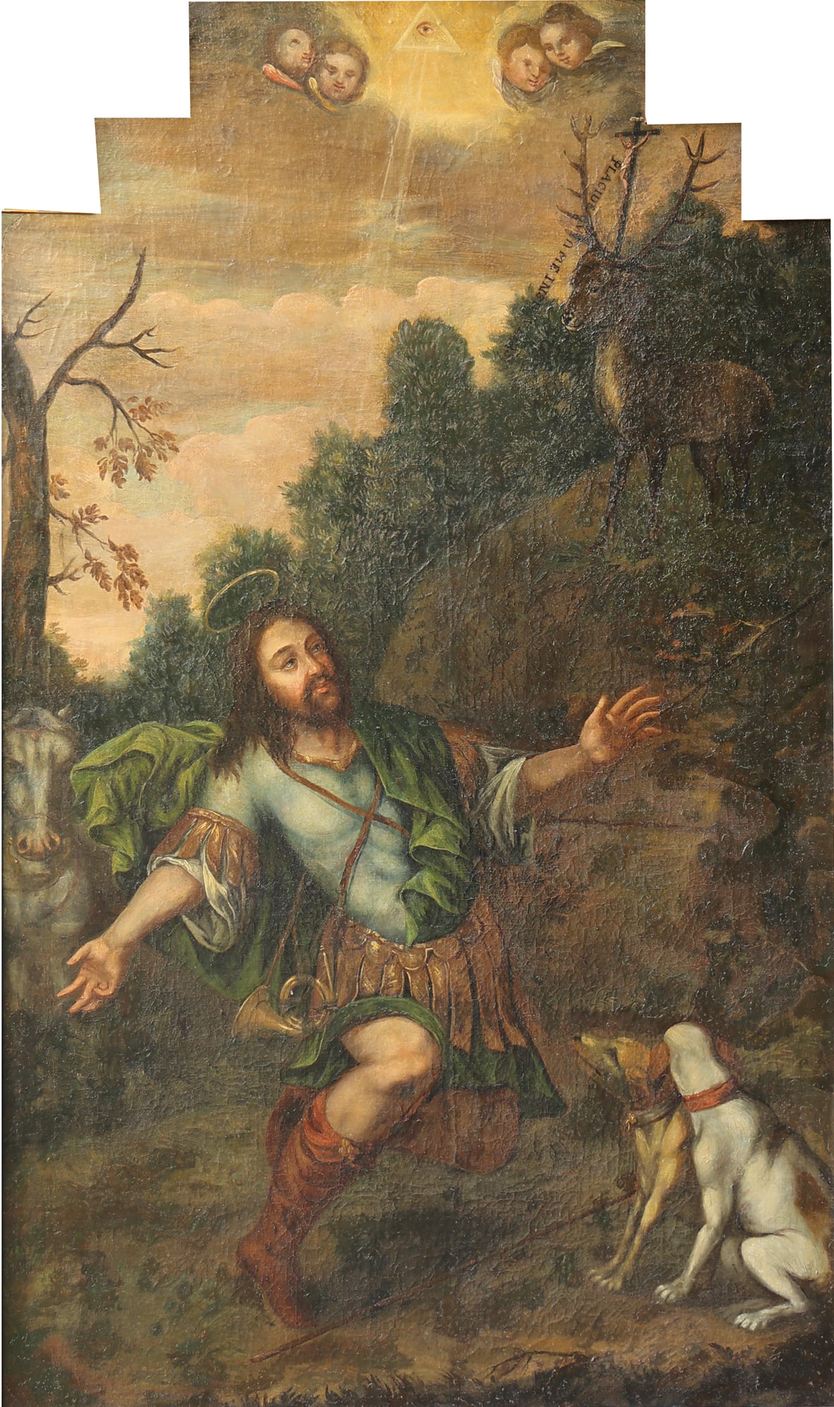 Unknown artist (Biographical data unknown): Unknown artist (Biographical data unknown) St. Eustace oil/canvas 120 x 72 cm SCHÄTZPREIS / ESTIMATE € 800 - 1600 STARTPREIS / STARTING PRICE € 800