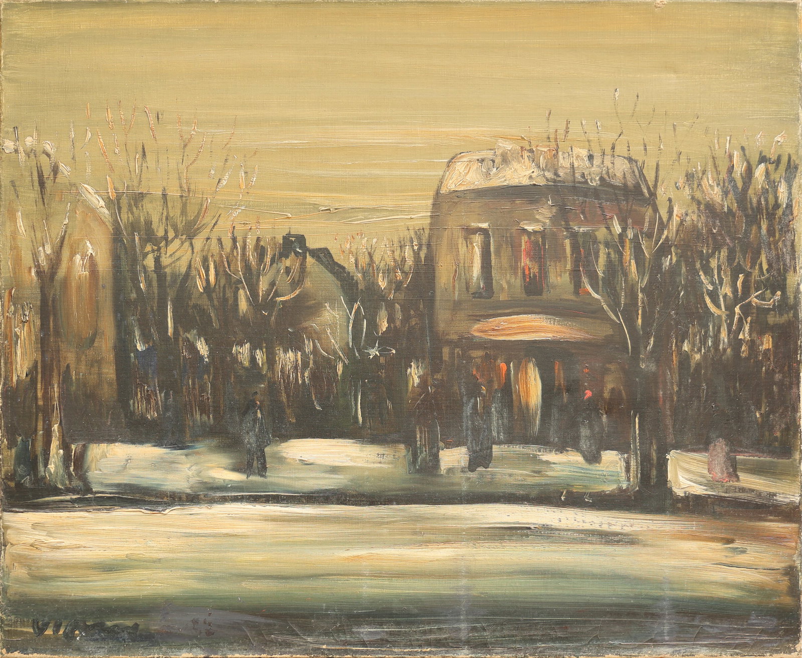 Sylvain Vigny* (Vienna 1903 - 1970 Nice): Sylvain Vigny* (Vienna 1903 - 1970 Nice) Winter landscape oil/canvas 60 x 73 cm signed Vigny SCHÄTZPREIS / ESTIMATE € 200 - 400 STARTPREIS / STARTING PRICE &