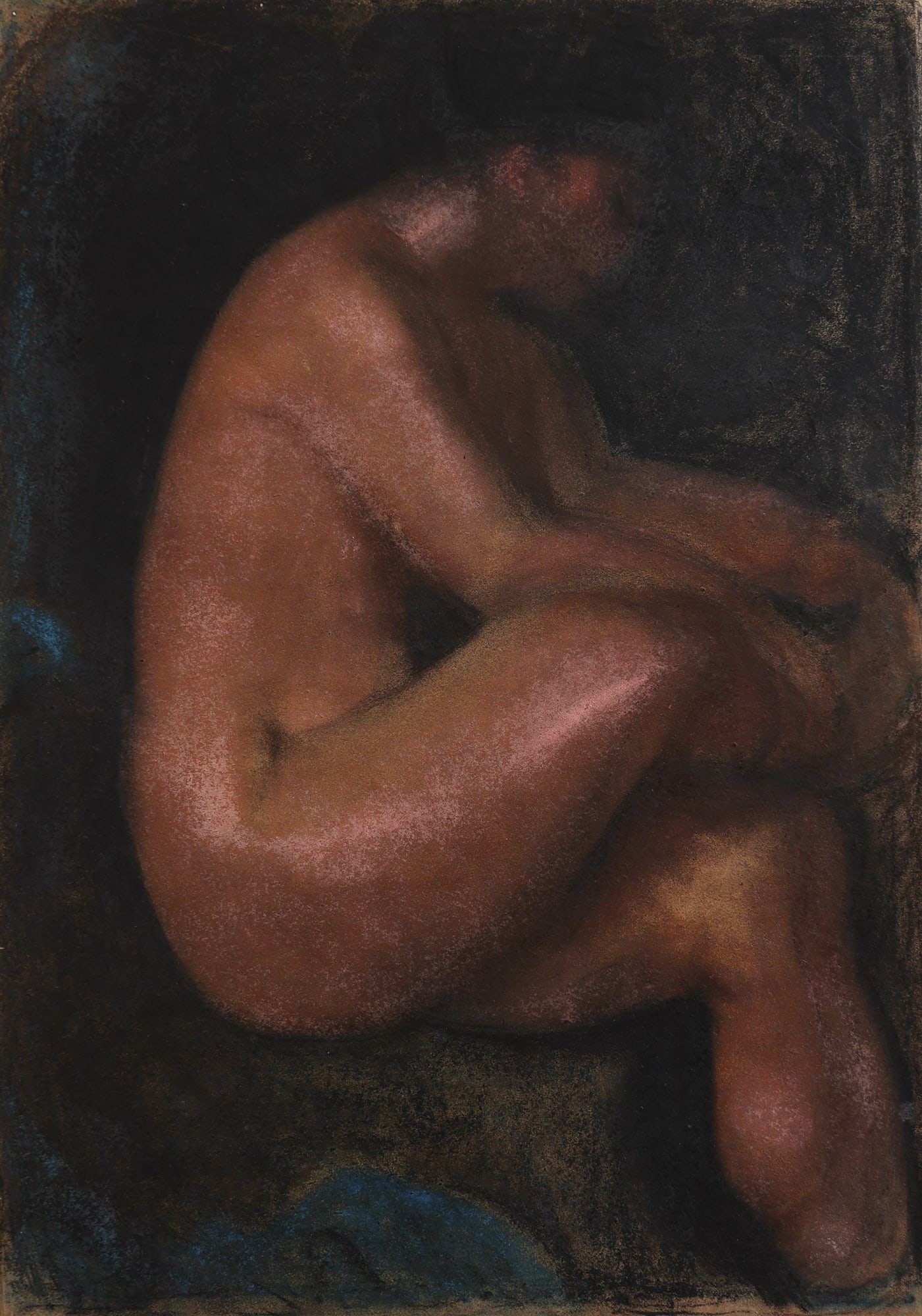 Alfons Walde* (Oberndorf 1891 - 1958 Kitzbühel): Alfons Walde* (Oberndorf 1891 - 1958 Kitzbühel) Seated nude with crossed leg, around 1925 pastel/paper 63 x 45 cm verso inscribed Aus dem Nachlass von Prof. A. Walde, Guta E. Berger, geb. Walde d