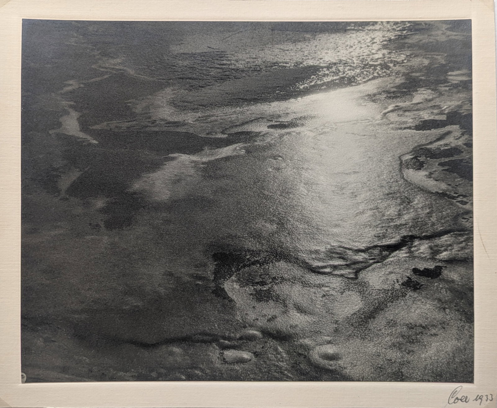 Kurt Coll (Biographical data unknown): Kurt Coll (Biographical data unknown) Liquid silver, 1933 silver bromide enlargement 23 x 29 cm signed and dated on mount, original label attached SCHÄTZPREIS / ESTIMATE &e