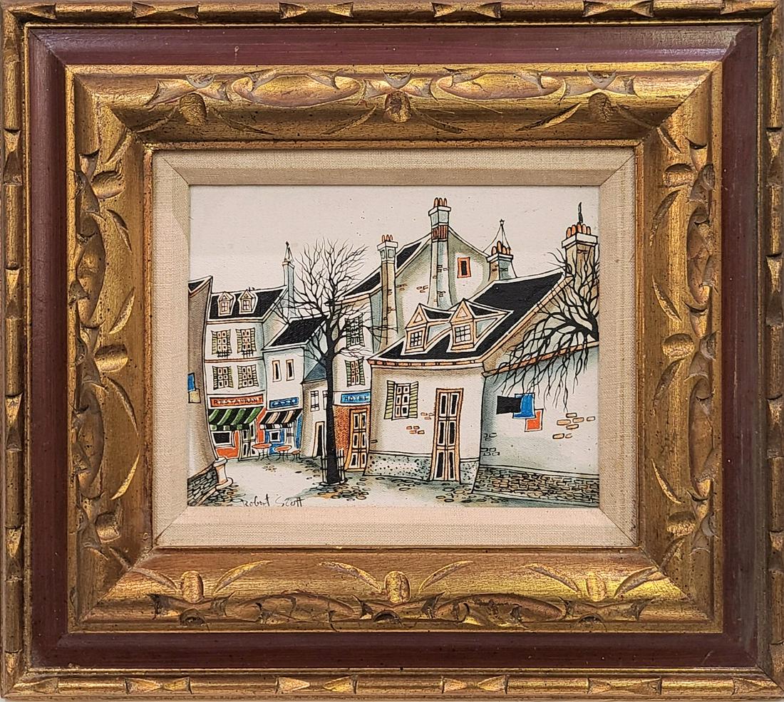 Robert Scott (French/American): Artist: Robert Scott Title: Late Autumn Framing Dimensions: 16 x 18 Signature: Signed Style: Fine Art- Realistic Material & Techniques: Oil on Canvas