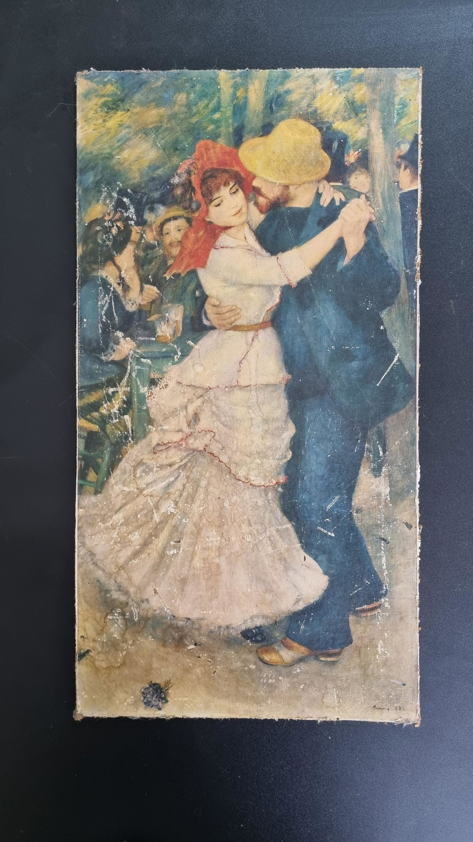 Poster Renoir - Antique poster whit seal: Old poster on gallery cardboard with stamp on the back