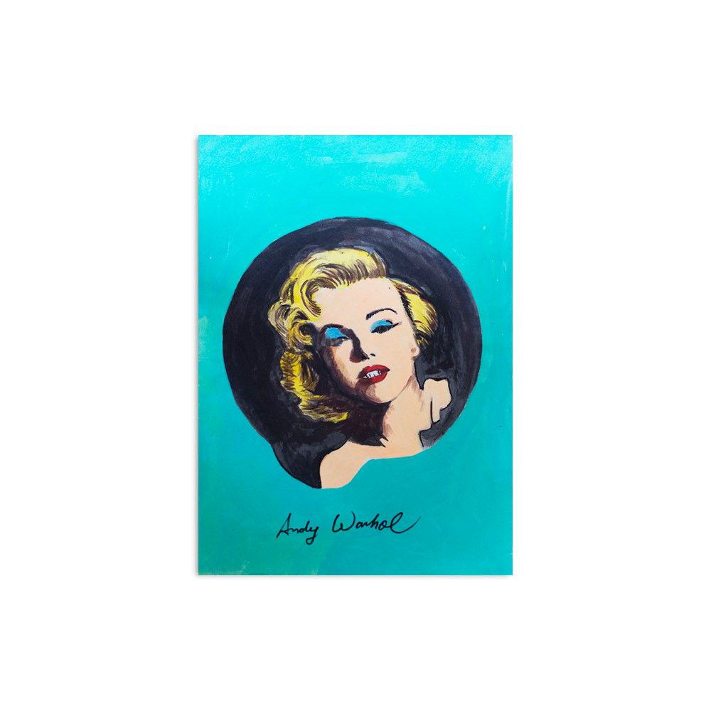 Watercolor of Marilyn Monroe - Andy Warhol (1928-1987): DescriptionWatercolor on paper by the impressive late artist Andy Warhol - Marilyn Monroe, from a collection of American origin signed, additional stamp (FOUNDATION FOR THE VISUAL ART ANDY WARHOL) on 