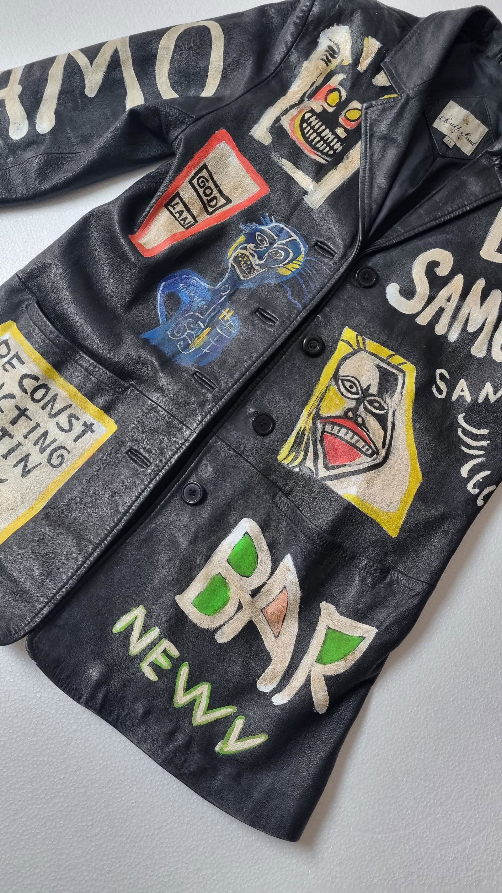 JEAN MICHAEL BASQUIAT - Painted Leather Jacket- (New York, 1960-1988) (1 of 8)