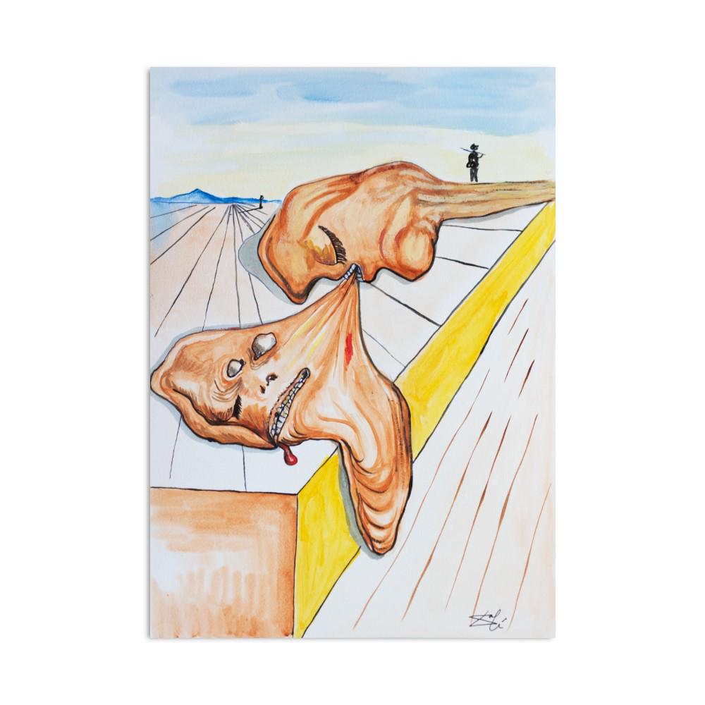 SALVADOR DALI - FINE WATERCOLOR WITH SEALS AND SIGN - "IN THE STYLE OF THE ARTIST" (1 of 2)