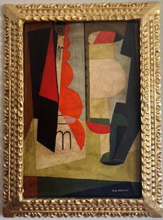 MARIA BLANCHARD - Spanish painting - (1881 - 1932): Description: MarÃ­a GutiÃ©rrez-Cueto Blanchard was a Spanish painter considered the great lady of cubism.Painting in good condition by the famous Spanish painter, with an abstract theme painted