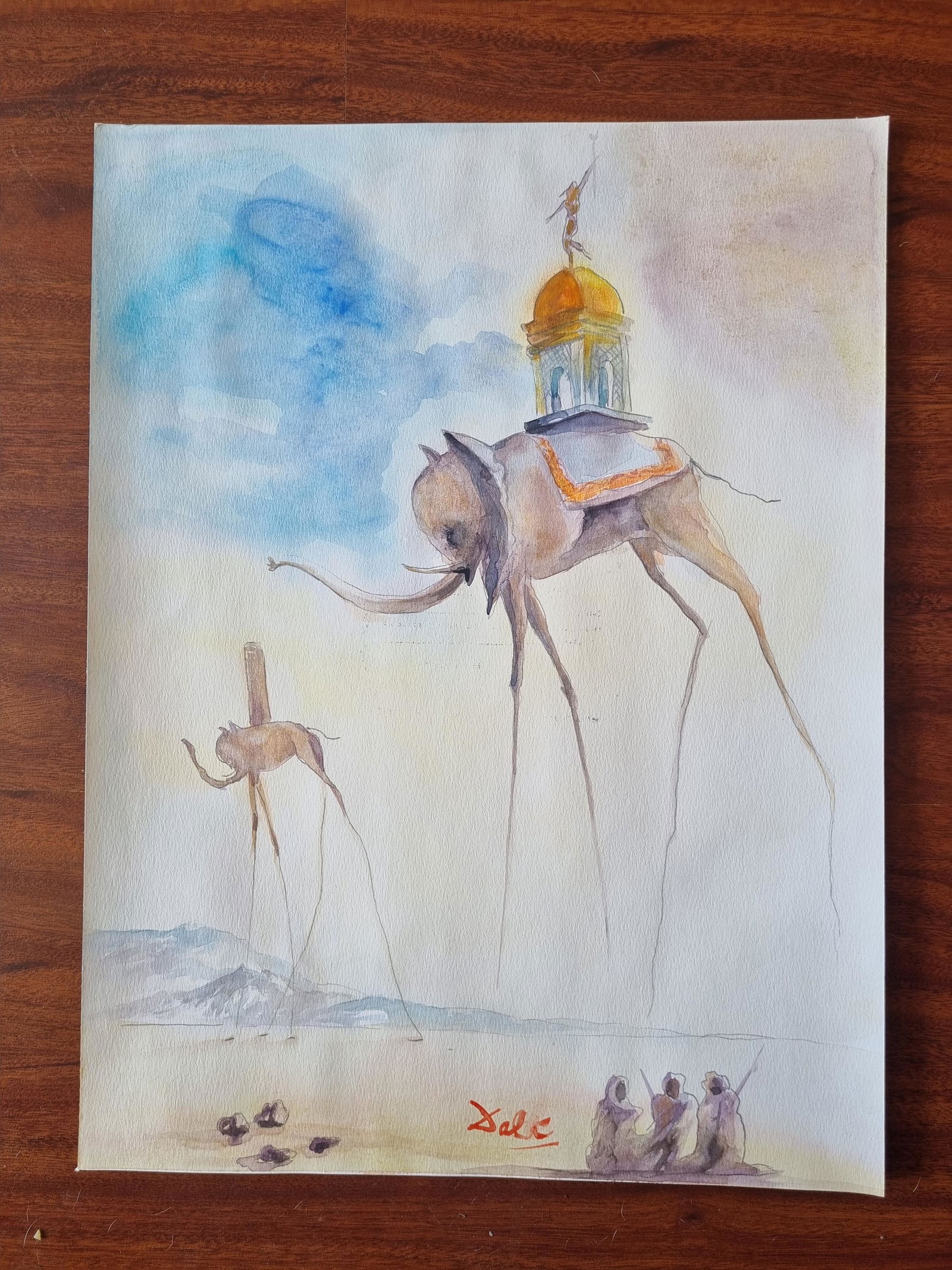 SALVADOR DALI - FINE WATERCOLOR WITH SEALS AND SIGN (1 of 2)