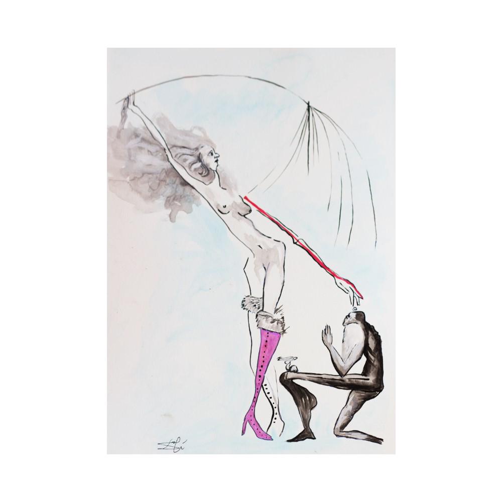 SALVADOR DALI - FINE WATERCOLOR WITH SEALS AND SIGN (1 of 2)