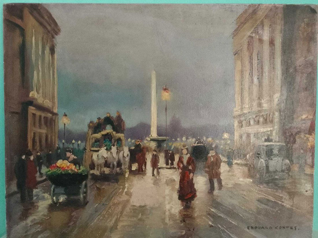 Edouard Cortes (1882 - 1969) - Oil on canvas: Description:Edouard LÃ©on CortÃ¨s was a French Post-Impressionist painter of French and Spanish descent. He is known as "Le PoÃ¨te Parisien de la Peinture" or "the Parisian Poet of Painting" due