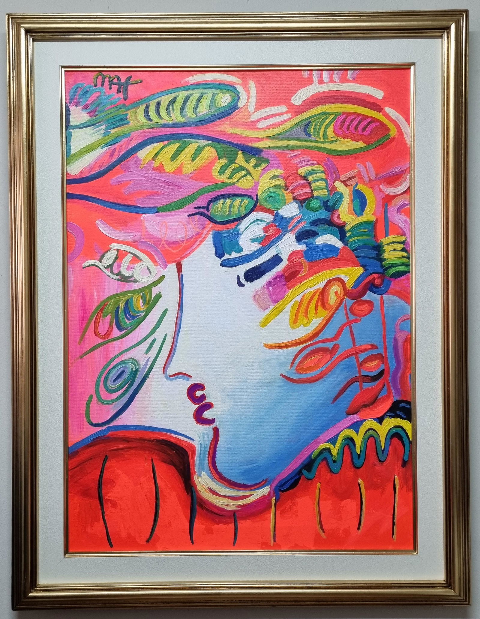 PETER MAX - ACRYLIC PAINTING ON CANVAS - BLUSHING BEAUTY -"IN THE STYLE OF" (1 of 5)
