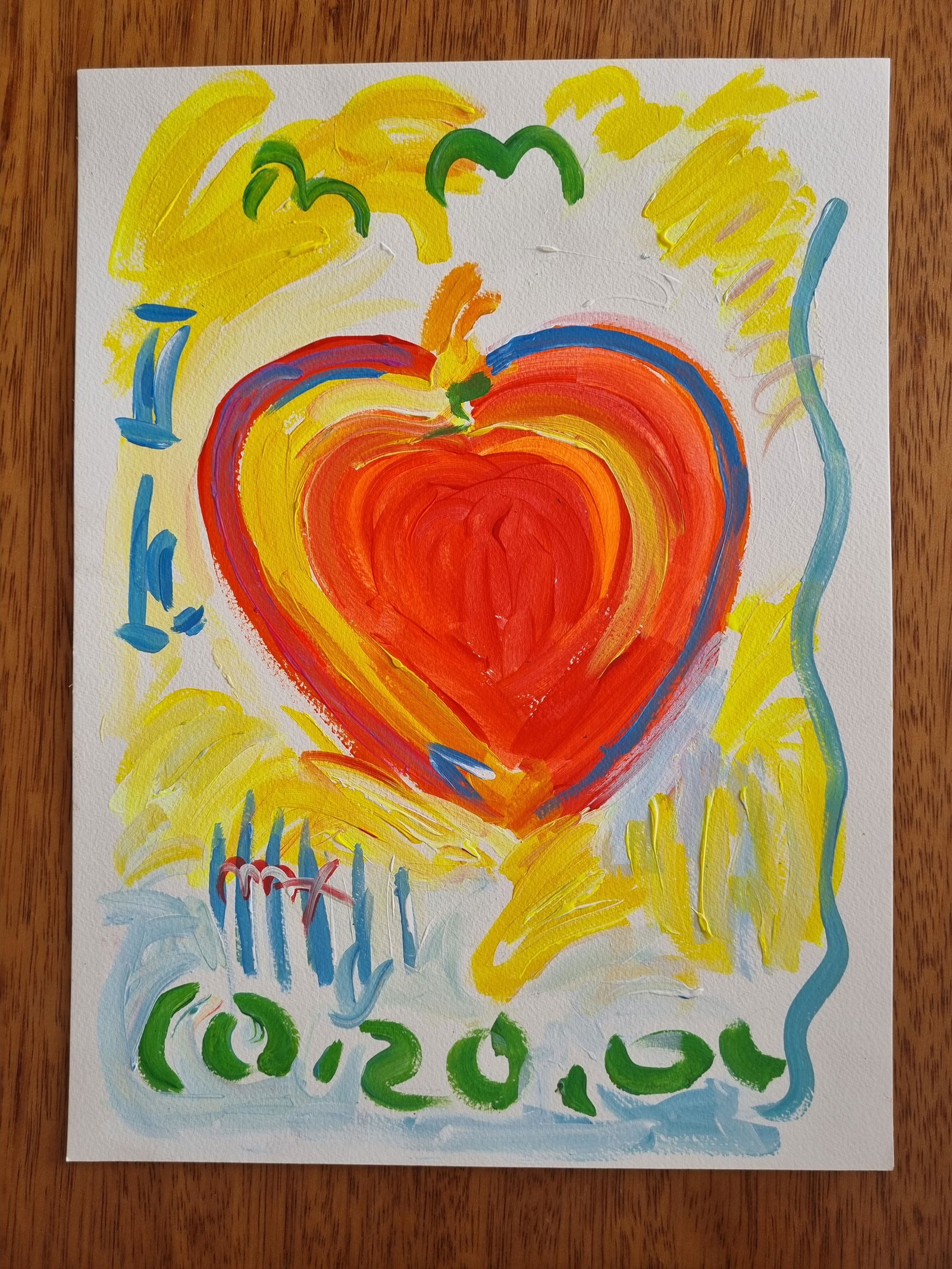 PETER MAX- FINE WATERCOLOR - "IN THE STYLE OF THE ARTIST": Description: Peter Max Watercolor on paperPeter Max (born Peter Max Finkelstein, October 19, 1937) is a German-American artist known for using bright colors in his work. Works by Max are associated wi