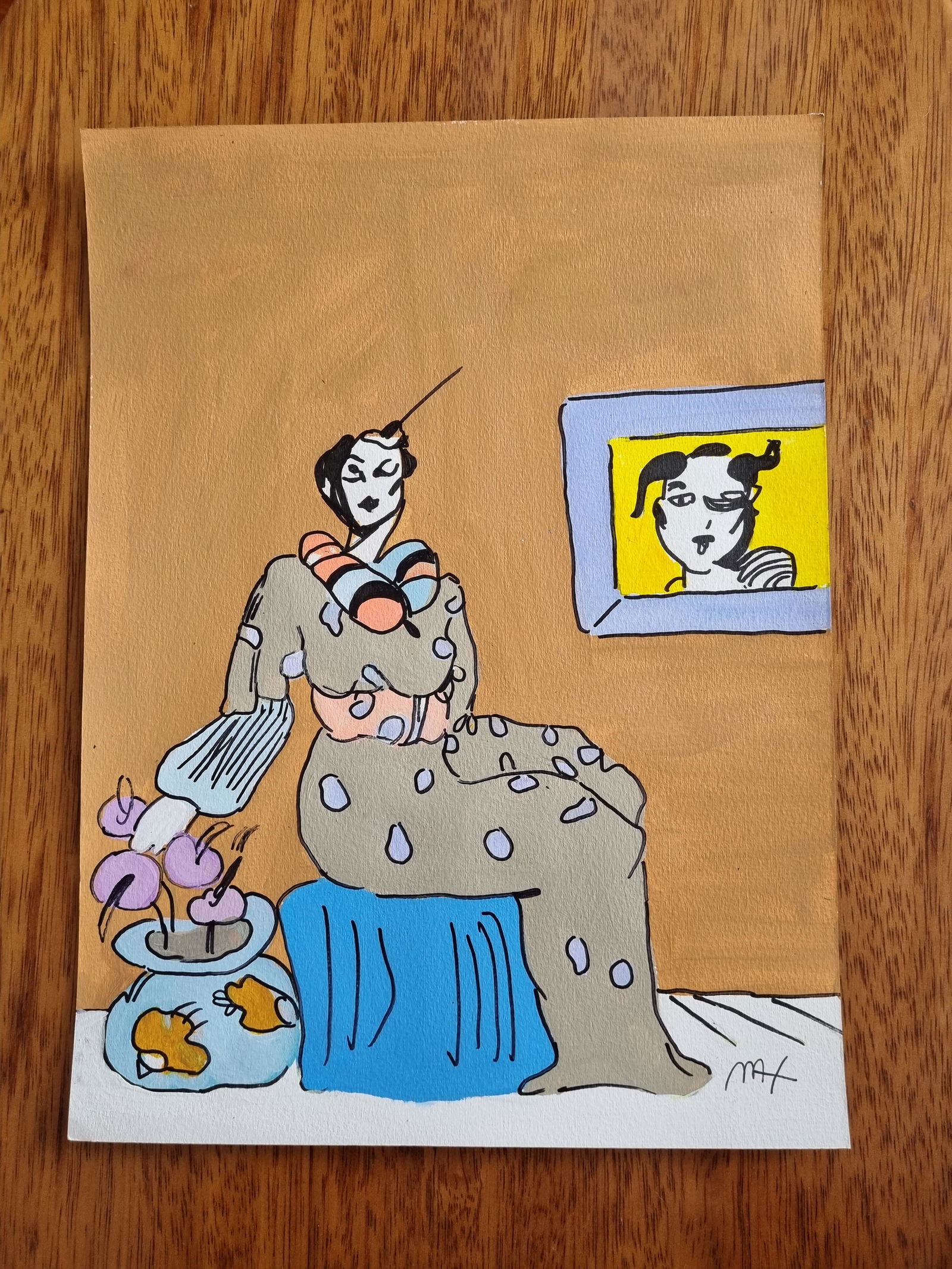 PETER MAX- FINE WATERCOLOR - "IN THE STYLE OF THE ARTIST": Description: Peter Max Watercolor on paperPeter Max (born Peter Max Finkelstein, October 19, 1937) is a German-American artist known for using bright colors in his work. Works by Max are associated wi