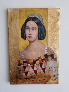 GUSTAV KLIMT - Fine Oil Painting  - IN THE STYLE OF: Description: Handmade painting in mixed technique, oil on canvas and mixed art, it has a signature on the bottom right and on the back it is signed on oil painting and sealed.This painting is accompan