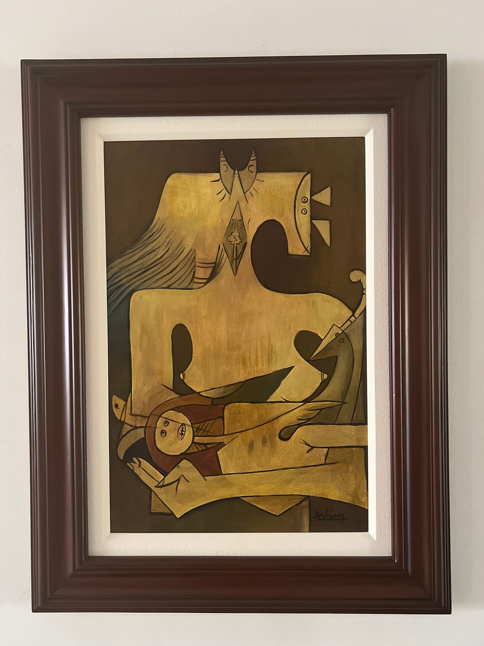 WILFREDO LAM - FINE ANTIQUE PAINTING IN OIL  - (1902-1982) - IN THE STYLE OF (1 of 7)