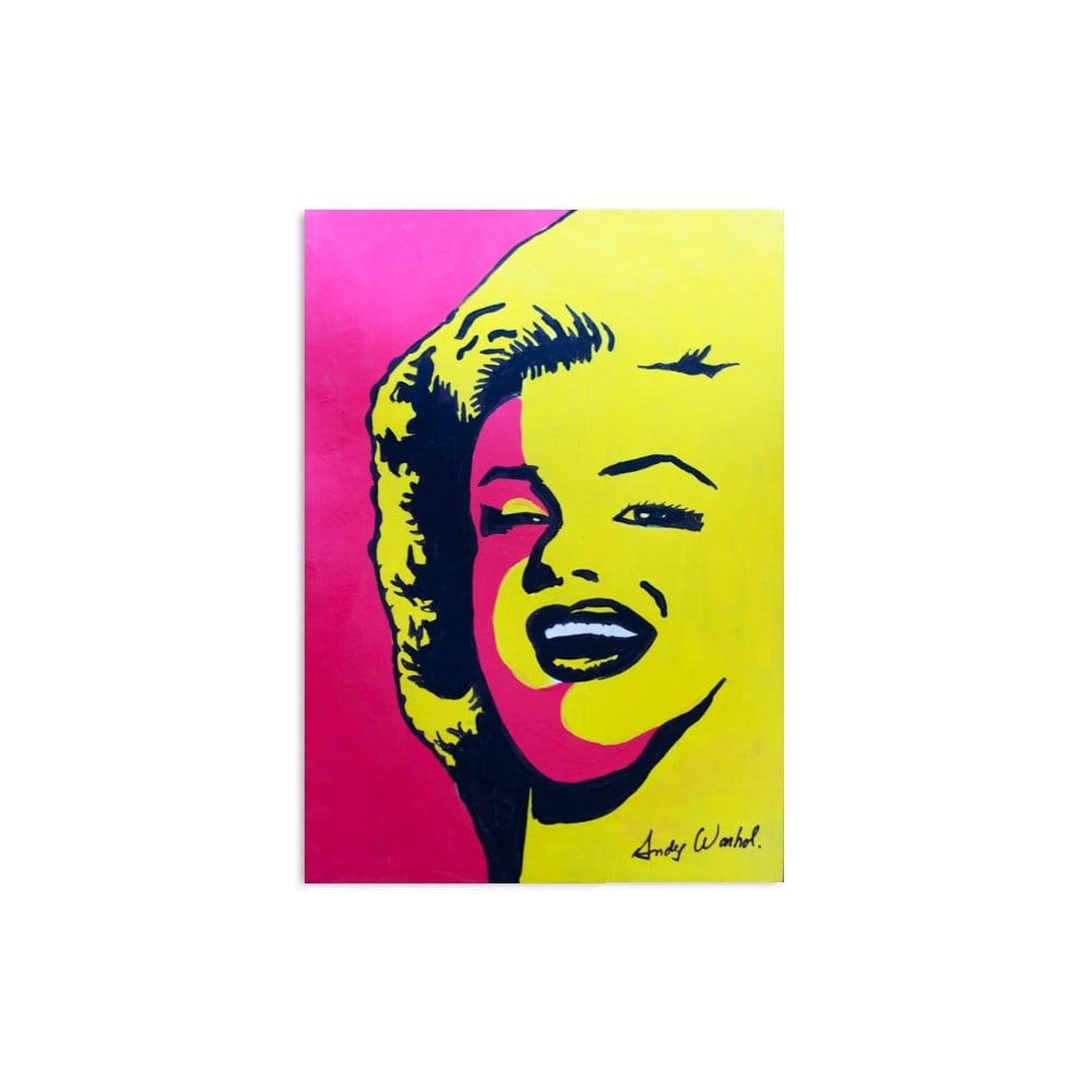ANDY WARHOL - WATERCOLOR - MARYLIN MONROEÂ´S COLLECTION - (1928-1987) - IN THE STYLE OF: Description: Watercolor on paper by the impressive late artist Andy Warhol - Marilyn Monroe, from a collection of American origin signed, additional stamp (FOUNDATION FOR THE VISUAL ART ANDY WARHOL) o