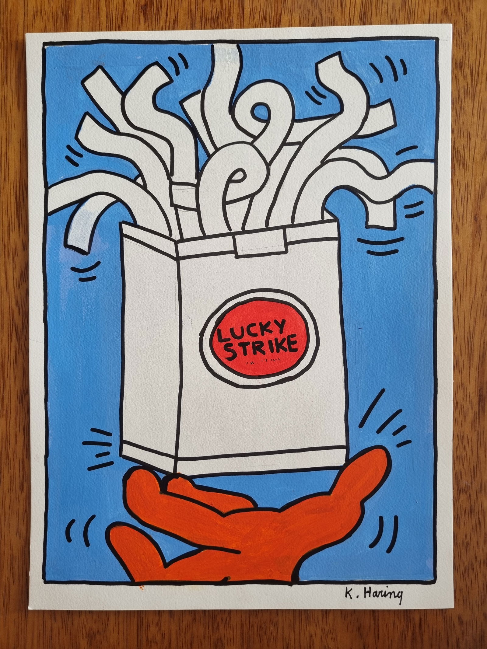KEITH HARING - FINE WATERCOLOR - "IN THE STYLE OF THE ARTIST" (1 of 4)