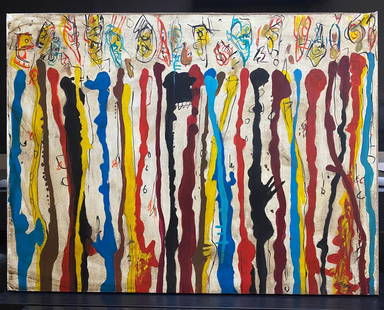 ANTONIO SAURA - OIL ON CANVAS PAINTING - IN THE STYLE OF: Description: Oil on Canvas by Antonio Saura. Measurement: 40 x 50 cm. This is “in the style of” Cosigned from private collection. Note:All shipments will be shipped by DHL EXPRESS, fast, e