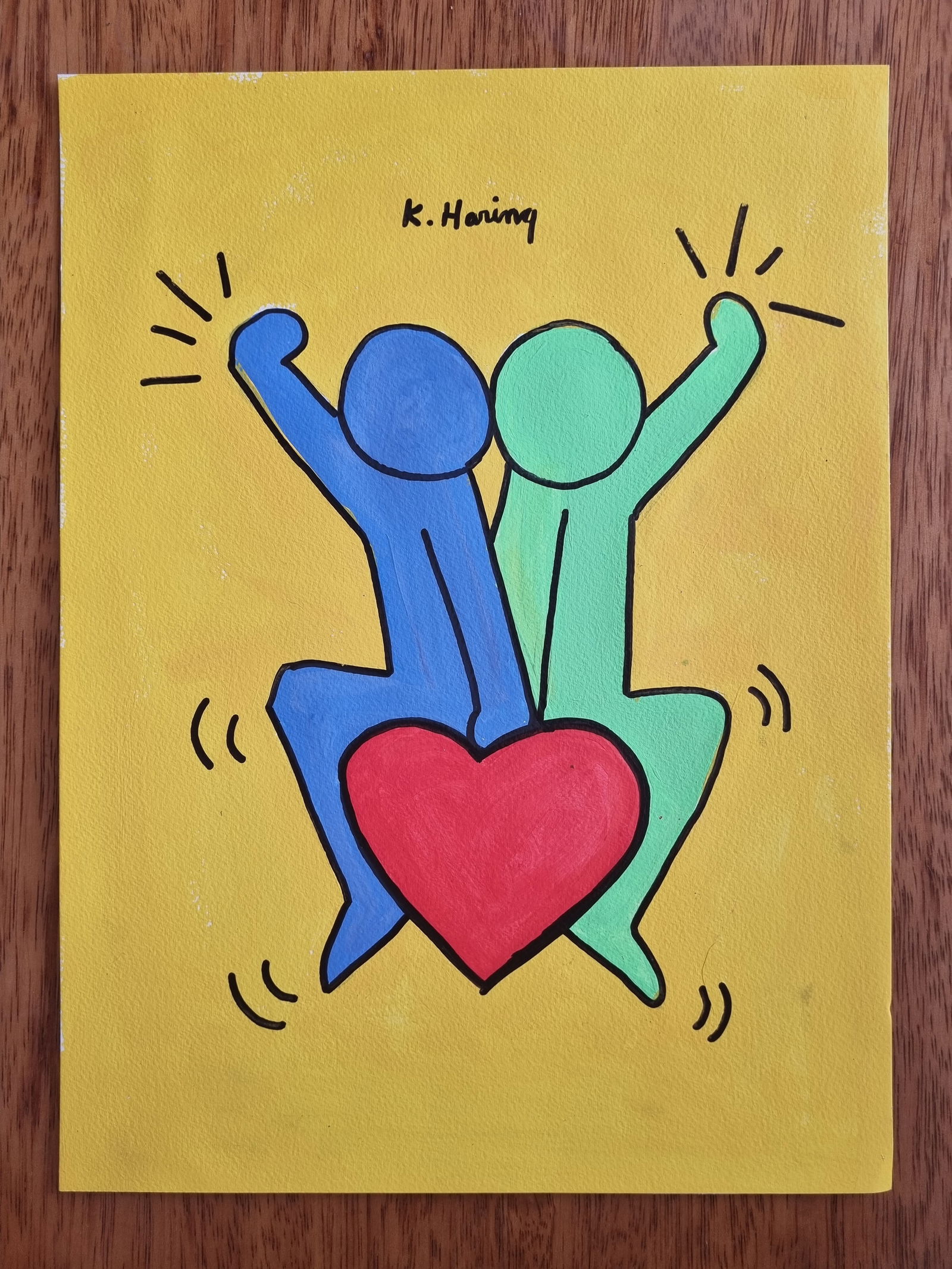 KEITH HARING - 4 FINE WATERCOLOR ON PAPER - IN THE STYLE OF: Description: Set of 4 Watercolors on paperKeith Allen Haring (Reading, Pennsylvania, May 4, 1958-New York, New York, February 16, 1990) was an artist and social activist whose work reflects the spirit