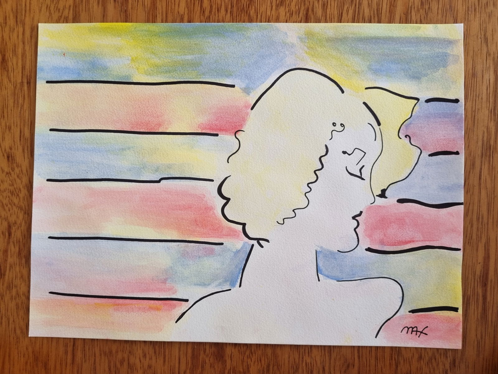 PETER MAX- 4 FINE WATERCOLORS ON PAPER - IN THE STYLE OF: Description: Peter Max - Set of 4 Watercolors on paperPeter Max (born Peter Max Finkelstein, October 19, 1937) is a German-American artist known for using bright colors in his work. Works by Max are a