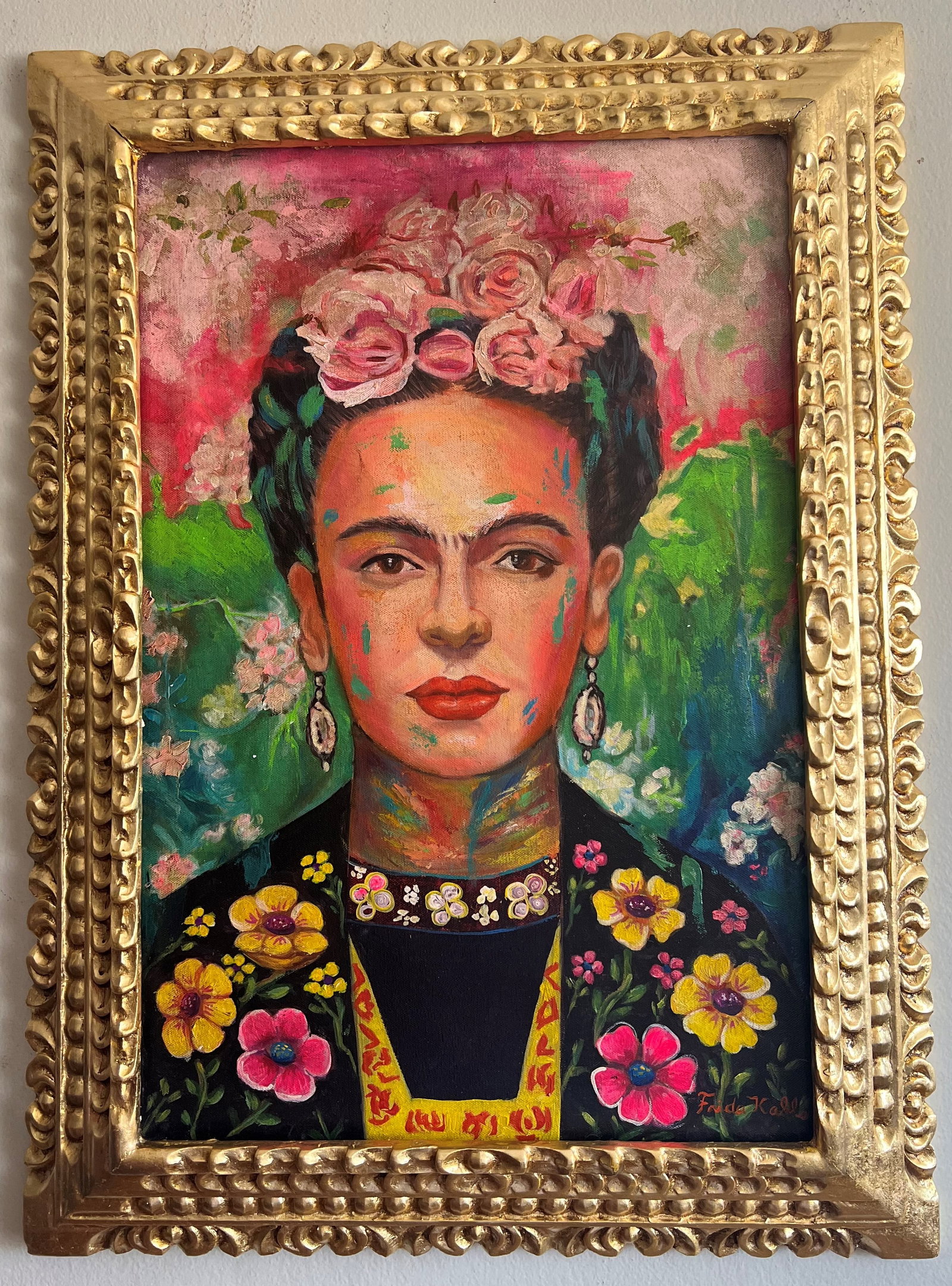 FRIDA KAHLO - Self-portrait - Mexican Painting - OIL ON CANVAS - IN THE STYLE OF (1 of 6)