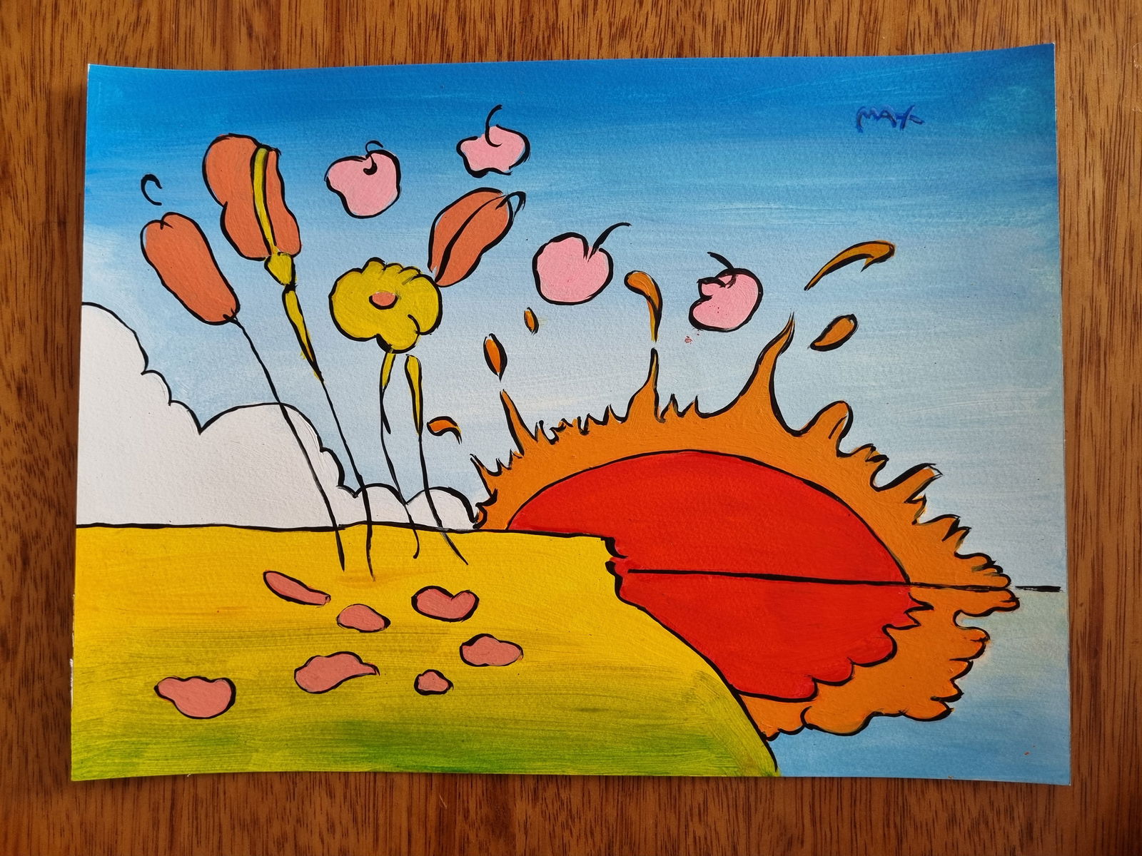 PETER MAX- 4 FINE WATERCOLORS ON PAPER - IN THE STYLE OF: Set of 4 Watercolors on paperPeter Max (born Peter Max Finkelstein, October 19, 1937) is a German-American artist known for using bright colors in his work. Works by Max are associated with the visual