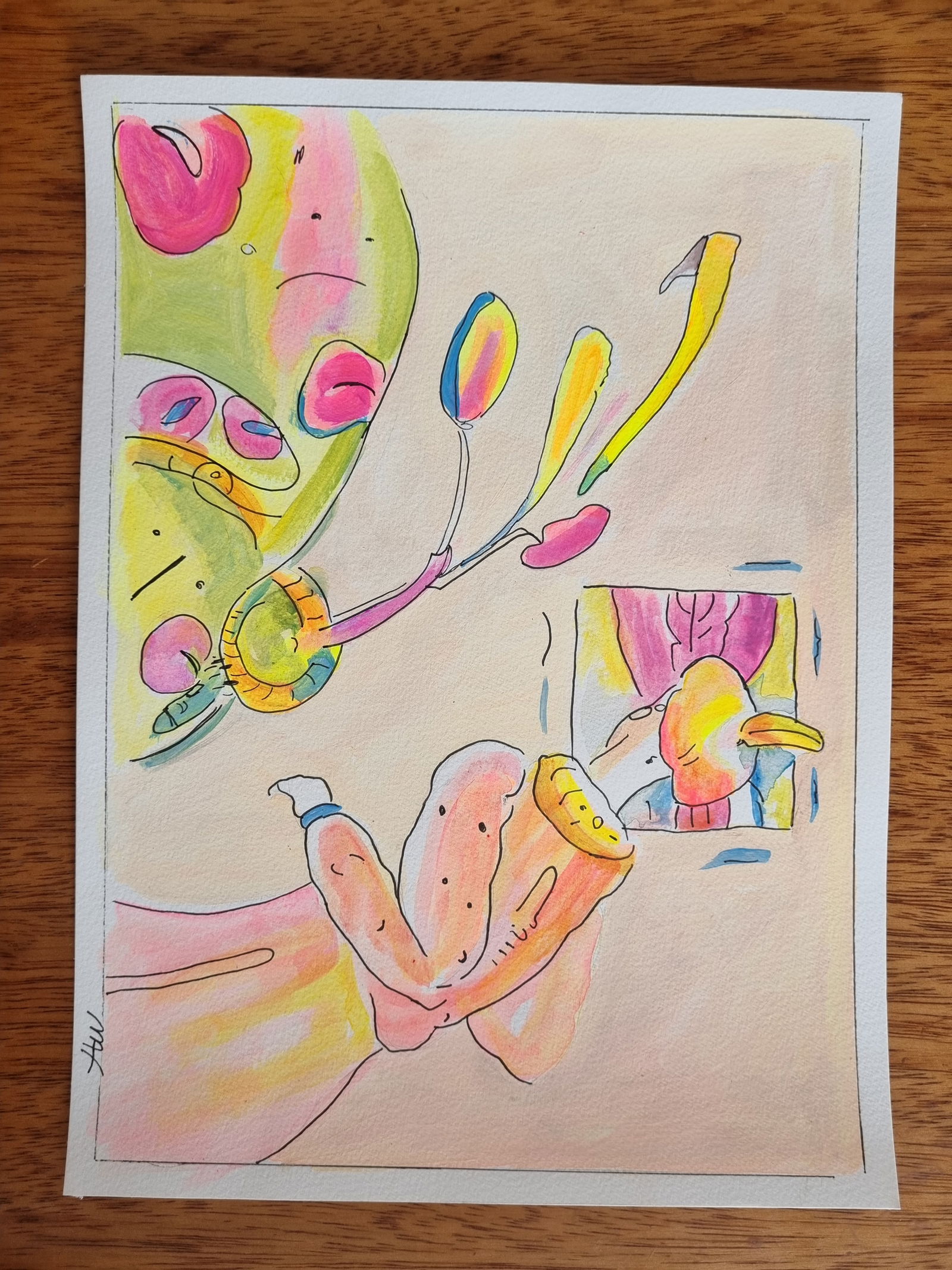 PETER MAX - 4 WATERCOLORS - IN THE STYLE OF: Set of 4 Watercolors on paper Peter Max (born Peter Max Finkelstein, October 19, 1937) is a German-American artist known for using bright colors in his work. Works by Max are associated with the visua