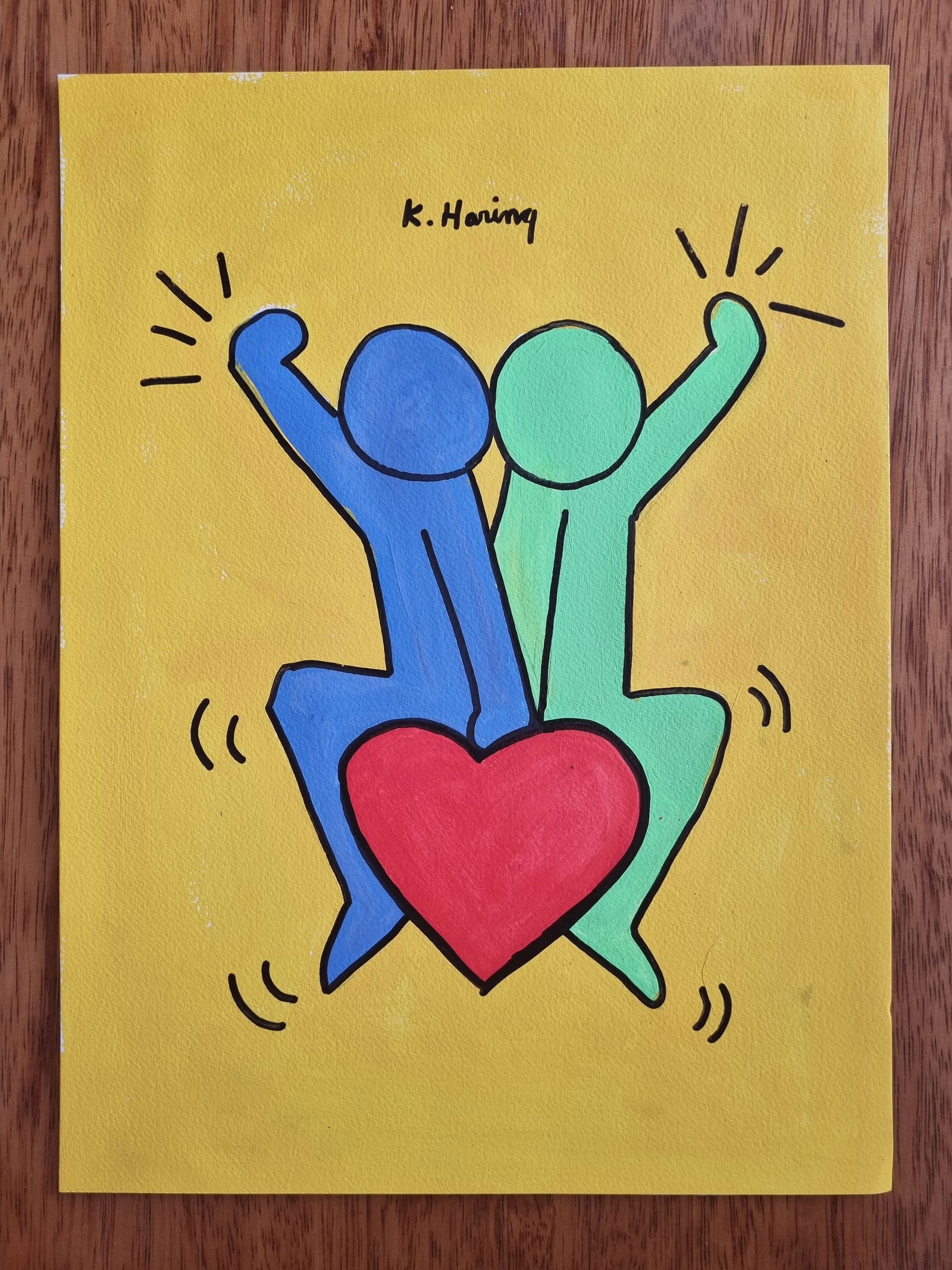 KEITH HARING - 4 FINE WATERCOLORS - IN THE STYLE OF: Set of 4 Watercolors on paper Keith Allen Haring (Reading, Pennsylvania, May 4, 1958-New York, New York, February 16, 1990) was an artist and social activist whose work reflects the spirit of the pop