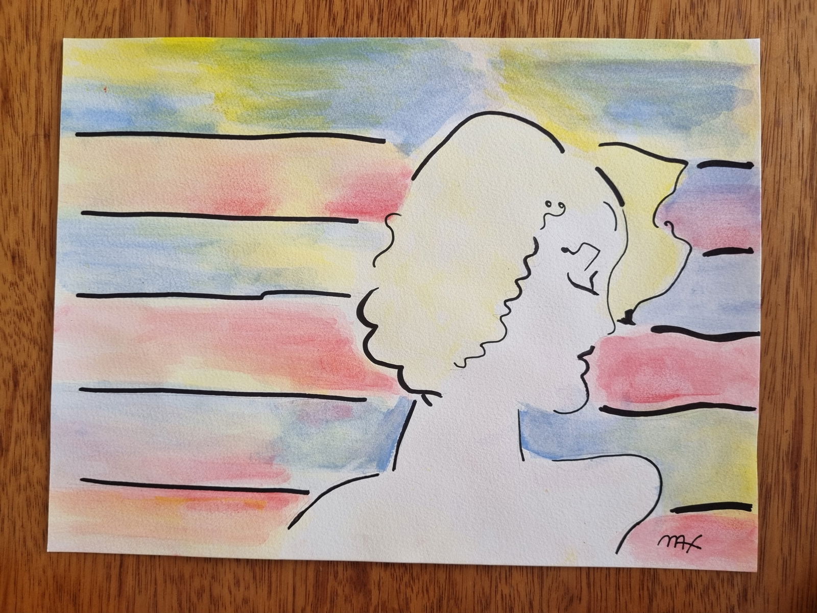 PETER MAX- 4 WATERCOLORS - IN THE STYLE OF: Set of 4 Watercolors on paper Peter Max (born Peter Max Finkelstein, October 19, 1937) is a German-American artist known for using bright colors in his work. Works by Max are associated with the visua