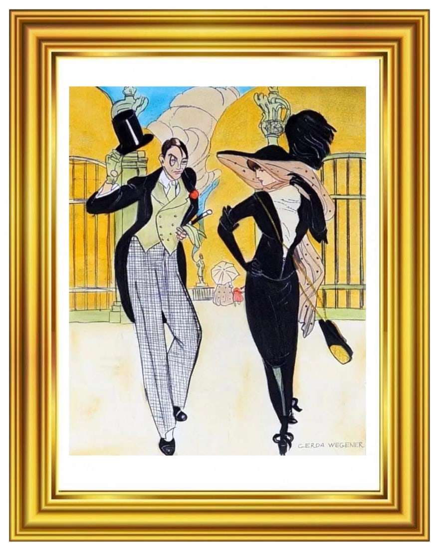 GERDA WEGENER - UNTITLED - PASTEL ON PAPER- IN THE STYLE OF: Pastel Painting on Paper in the manner/style of Gerda Wegener. Our definition of “In the manner/style of”: The auction house believes that the work is done in the manner or style of the named