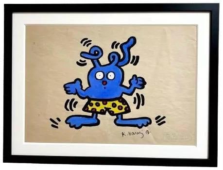 KEITH HARING - POP ART - UNTITLED - MIXED MEDIA ON PAPER - IN THE STYLE OF (1 of 8)