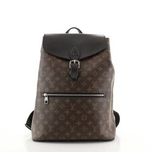 Louis Vuitton Palk Backpack Macassar Monogram Canvas: These are professional pictures of the actual item offered by Rebag. Condition: Good. Odor in interior. Creasing near base, minor wear and scuffs on leather trims, handle and straps, creasing and