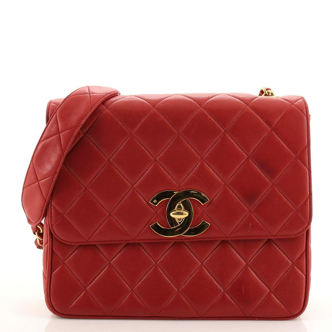 Chanel Vintage Square CC Flap Bag Quilted Lambskin Medium (1 of 7)