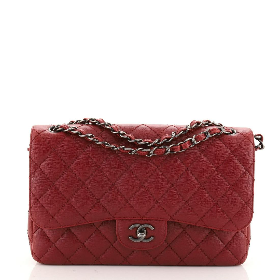 Chanel Classic Double Flap Bag Quilted Caviar Jumbo (1 of 7)