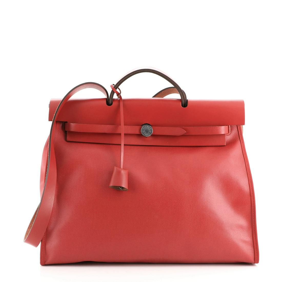 Hermes Herbag Zip Berline Vache Canvas and Leather 39 (1 of 7)