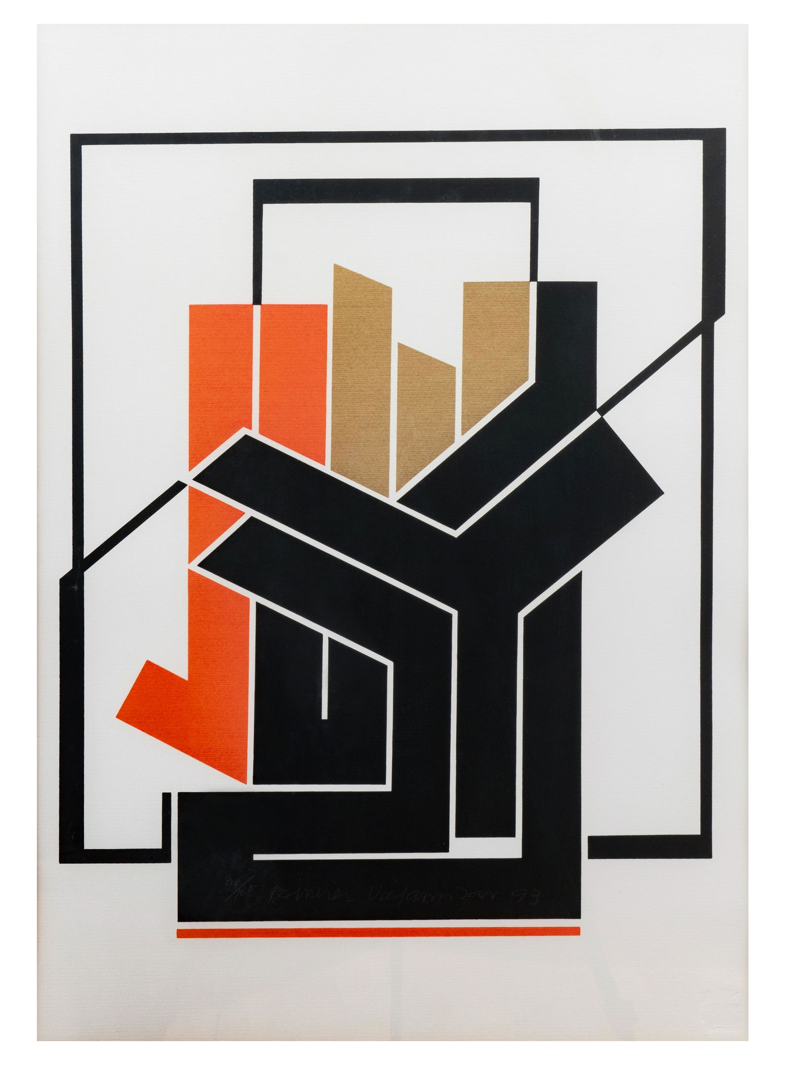 EDUARDO RAMIREZ VILLAMIZAR (1922- 2004, Colombia): Sin Titulo, 1990.Obra grafica. Medidas: 68 x 47.5 cm. Edicion 94/100. Buen estado de conservacion. Coleccion privada.