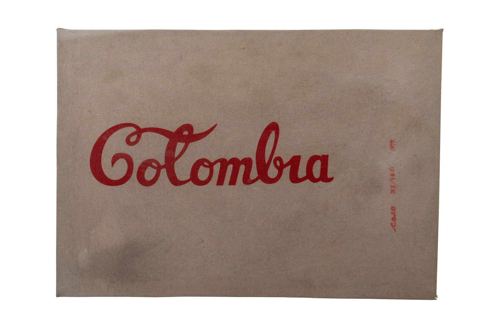 ANTONIO CARO (1950-2021, Colombia): Colombia, 1977. Serigrafia sobre lienzo.Medidas: 35 x 50 cm.Edicion 32/150. Buen estado de conservacion con faltas. Coleccion privada.