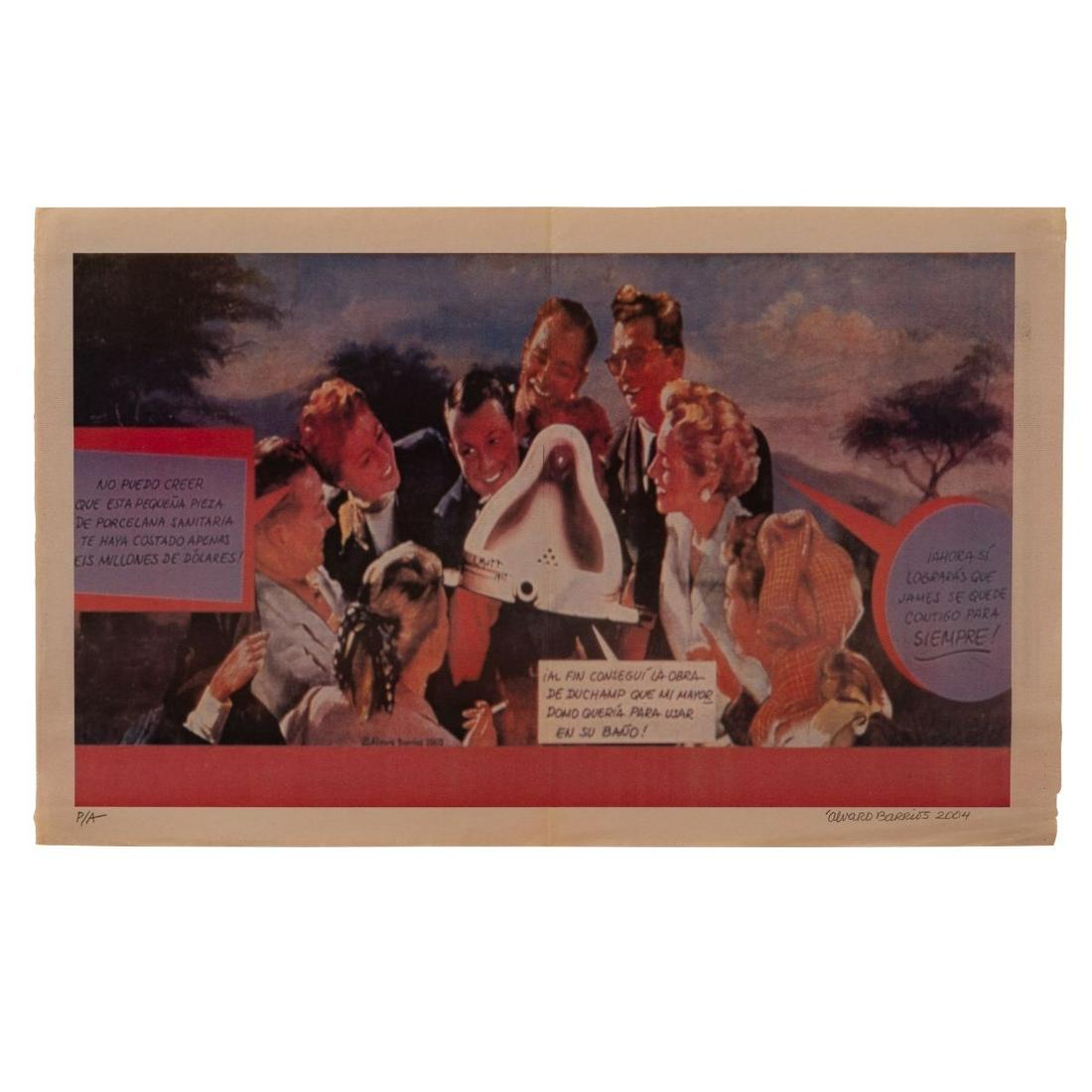 ALVARO BARRIOS (1945, Colombia): Sin Titulo, 2004. Litografia Offset sobre papel periodico. Medidas: 36 x 57.5 cm. Edicion Prueba de Artista. Buen estado de conservacion. Coleccion privada.