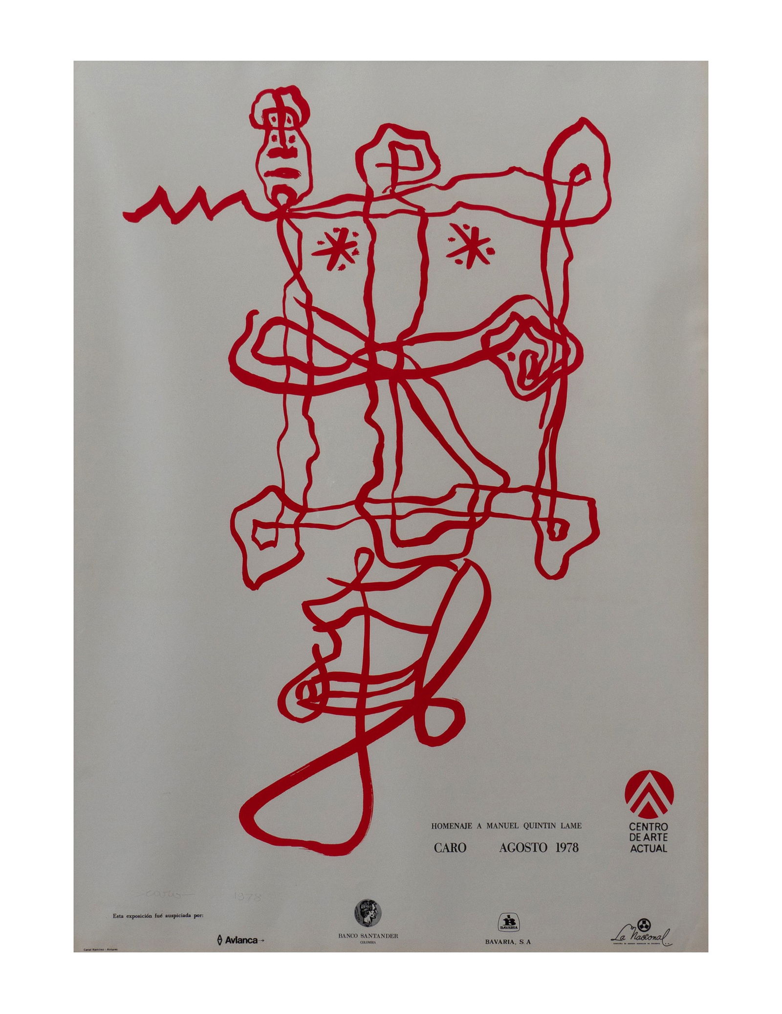 ANTONIO CARO (1950-2021, Colombia) Homenaje a Manuel Quintin Lame, 1978 Impresion sobre papel: Firmada y fechada por el artista.Buen estado de conservacion. Coleccion privada.